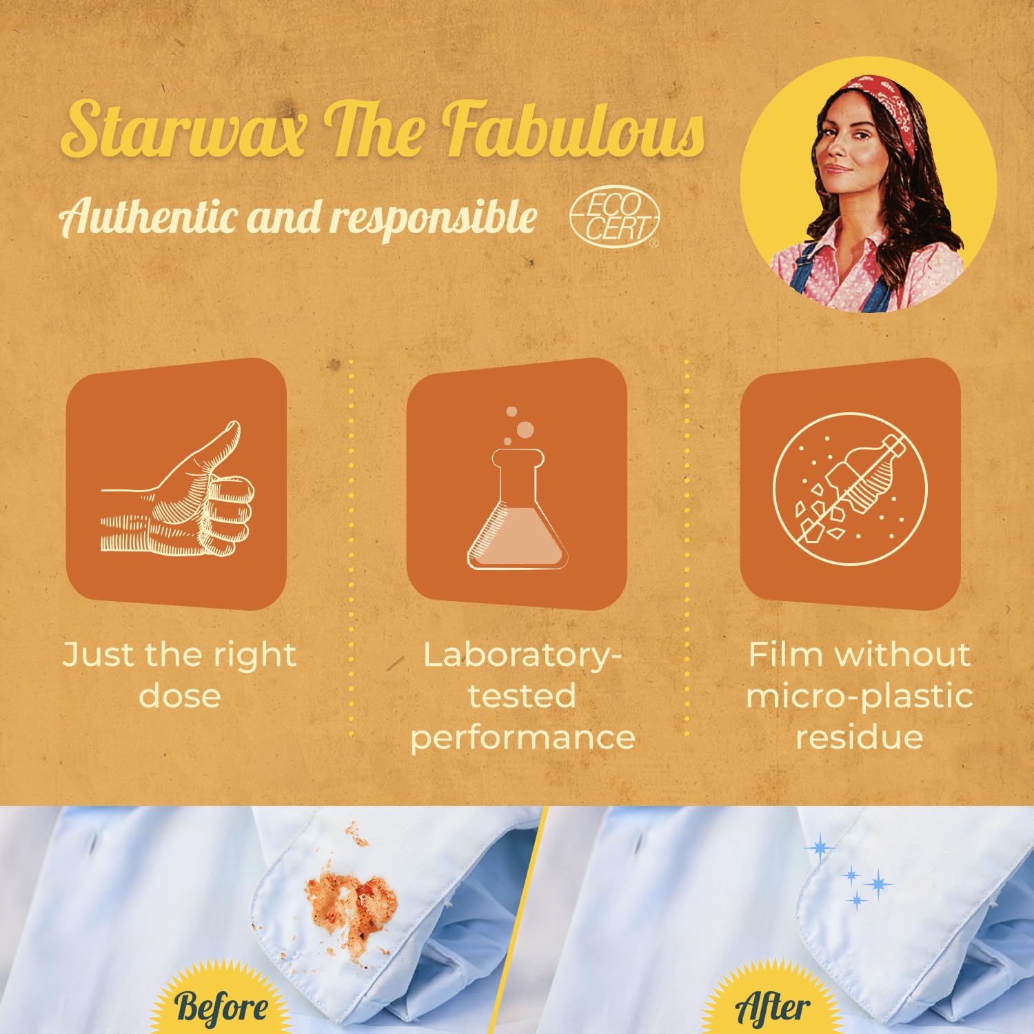 STARWAX THE FABULOUS Sodium Percarbonate Powder Detergent - 20 Count Capsules | Whitening & Stain Removal 3