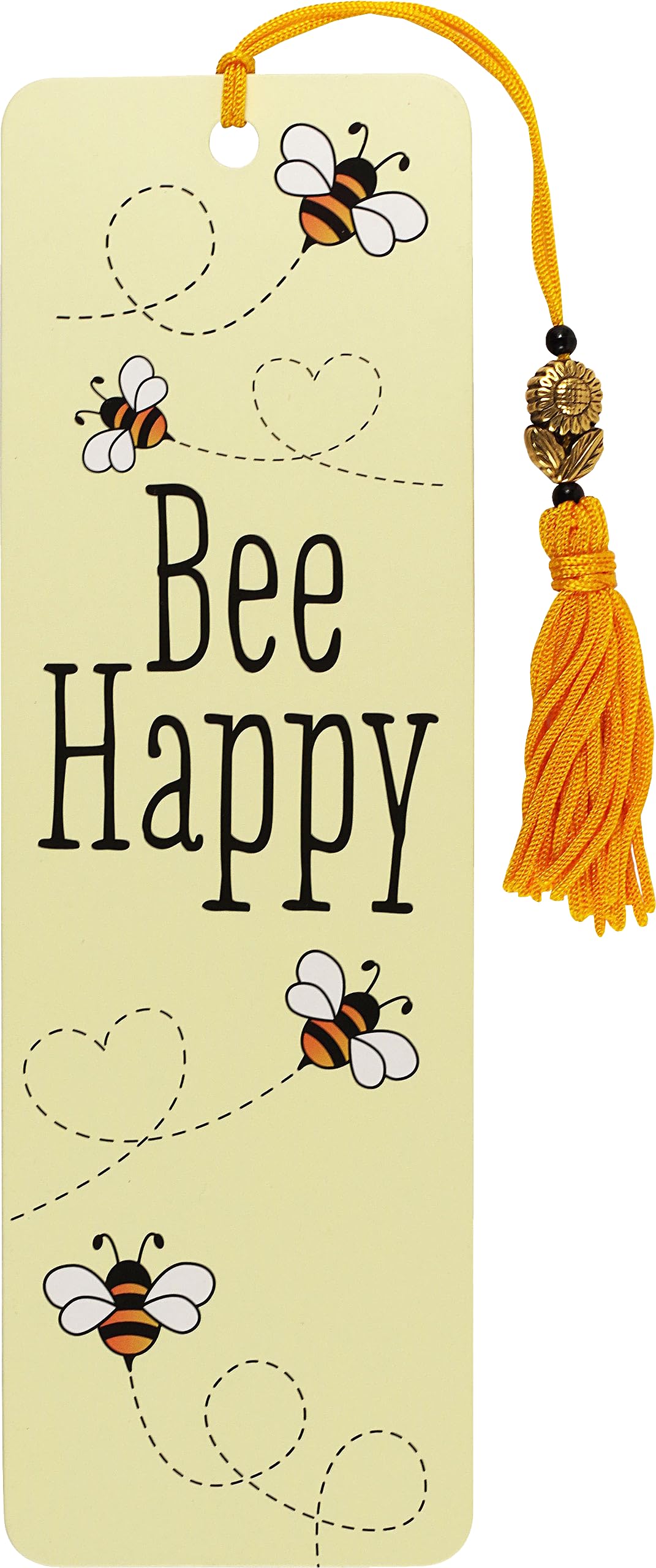 Peter Pauper Press Bee Happy Beaded Bookmark | Cardstock | Yellow | 2-1/2'' x 7-1/8'' 1