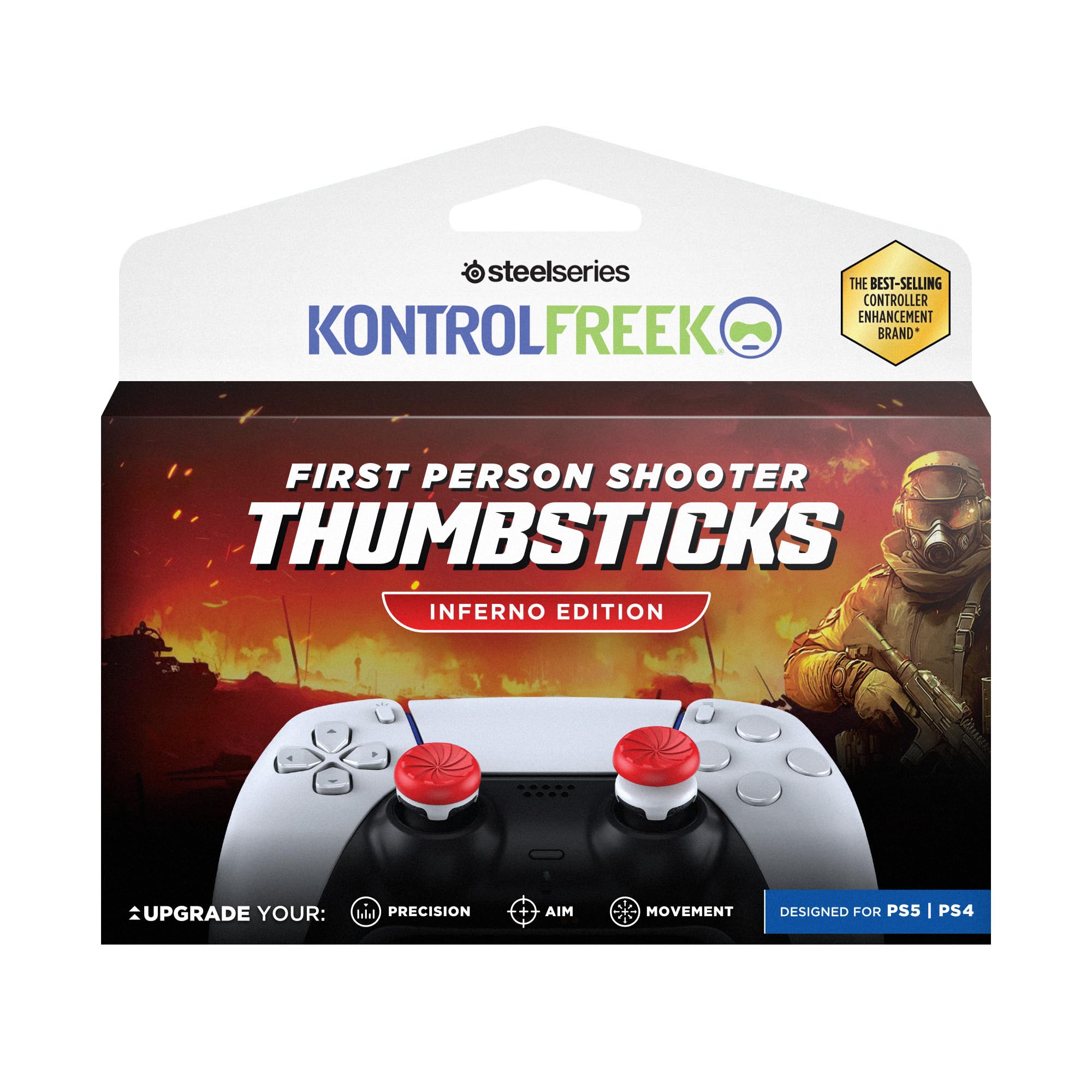 KontrolFreek Inferno Thumbsticks for PS4 & PS5 | Enhanced FPS Aiming & Grip 1