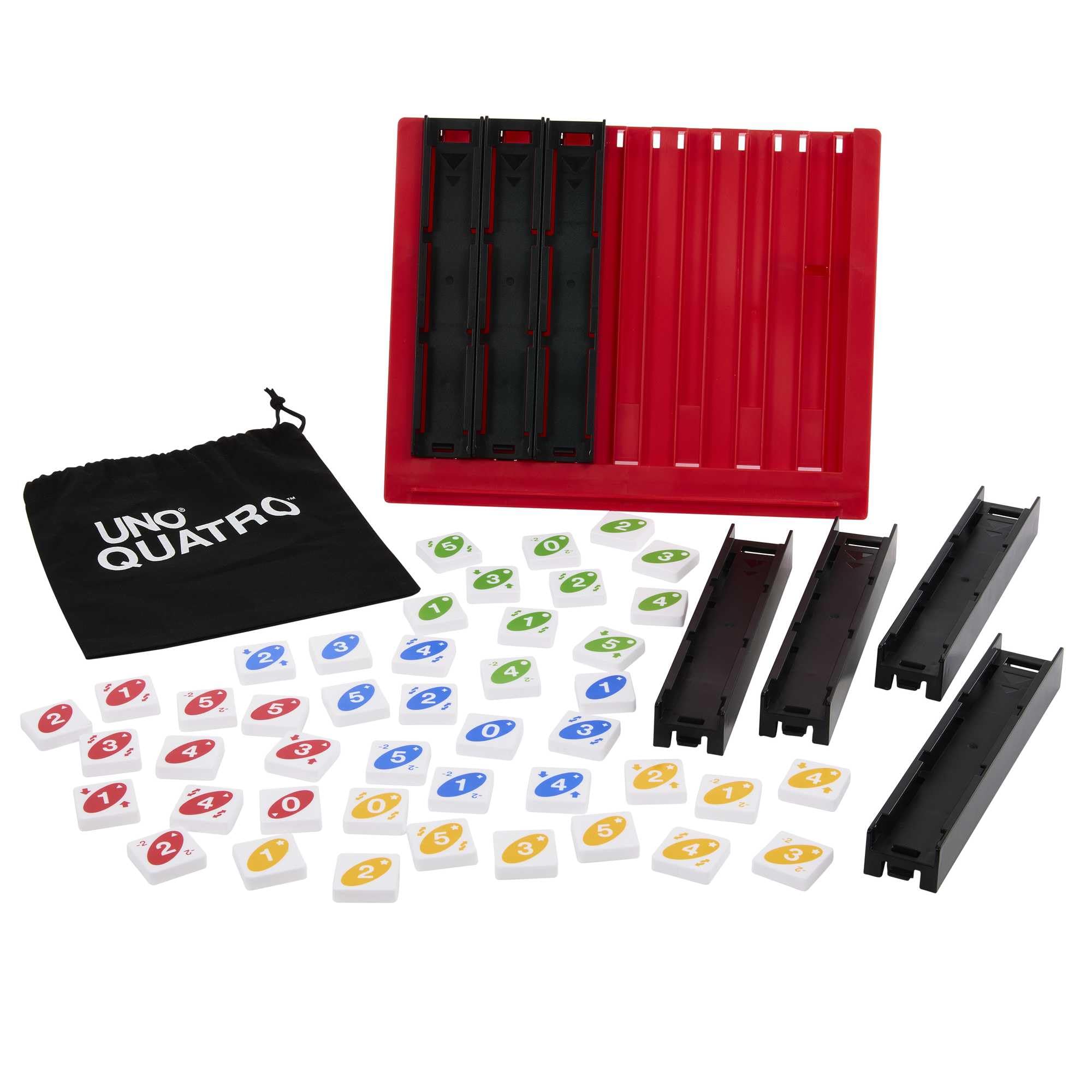 Mattel Games UNO Quatro Game - Four-in-a-Row Matching | Portable Plastic Set | Model HPF82 7