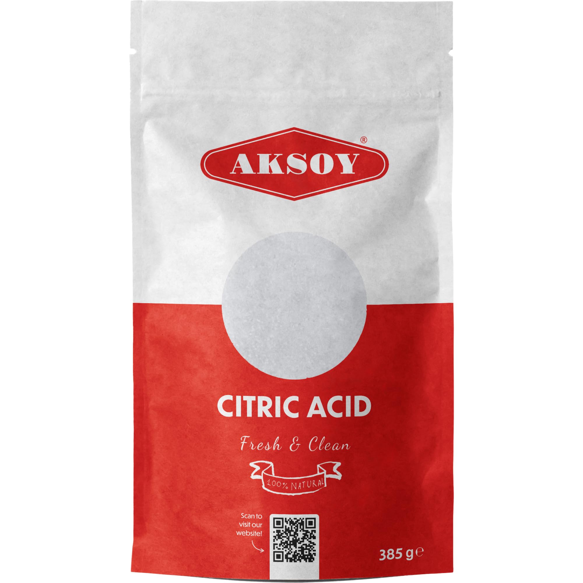 AKSOY Food Grade Citric Acid Descaler - Non-GMO, Anhydrous Granule, Lemon Scent | 385g 4