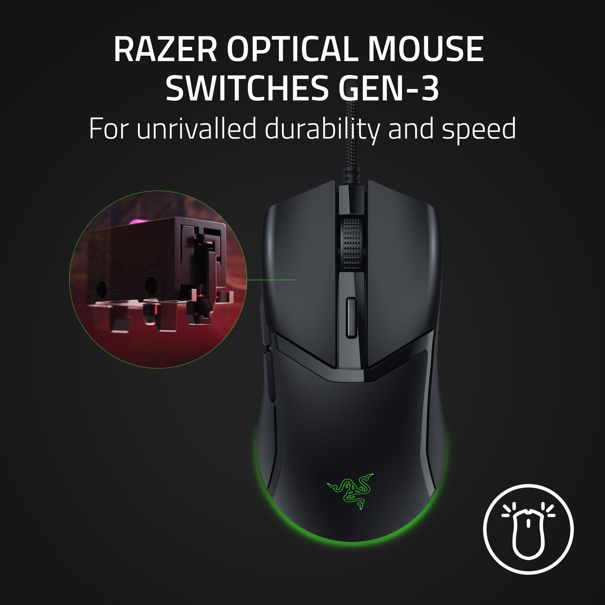 Razer Cobra Lightweight Wired Gaming Mouse - 8500 DPI Optical Sensor | Gen-3 Switches | Chroma RGB 3