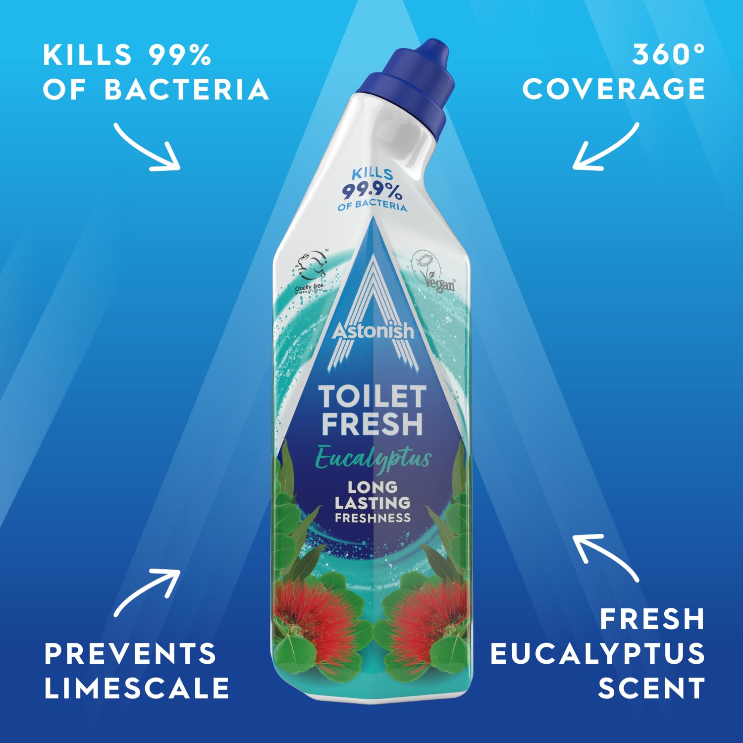 Astonish Eucalyptus Toilet Fresh Gel - Kills 99.9% Bacteria, Prevents Limescale | 750 ml 4
