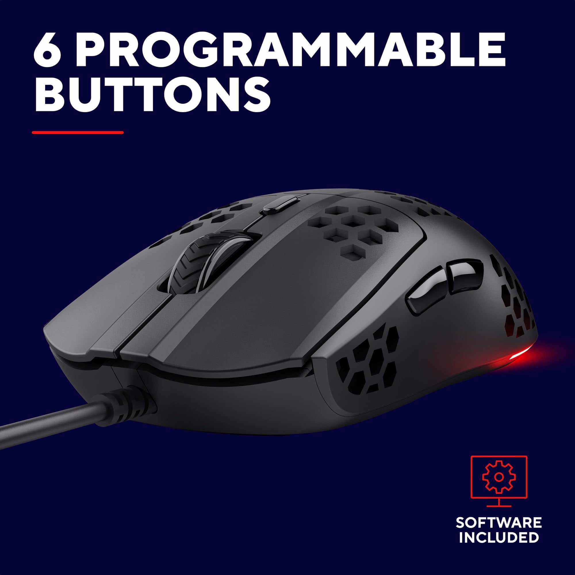 GXTrust Gaming Mouse GXT 928 Helox - 65g Ultra Lightweight | Adjustable DPI (200-6400) | RGB Lighting 5