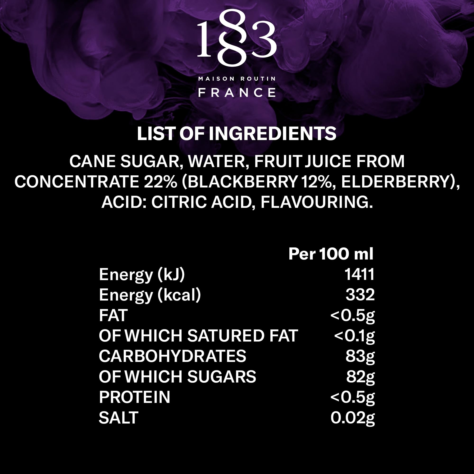1883 MAISON ROUTIN Blackberry Syrup - 1 Liter Pet Bottle 3