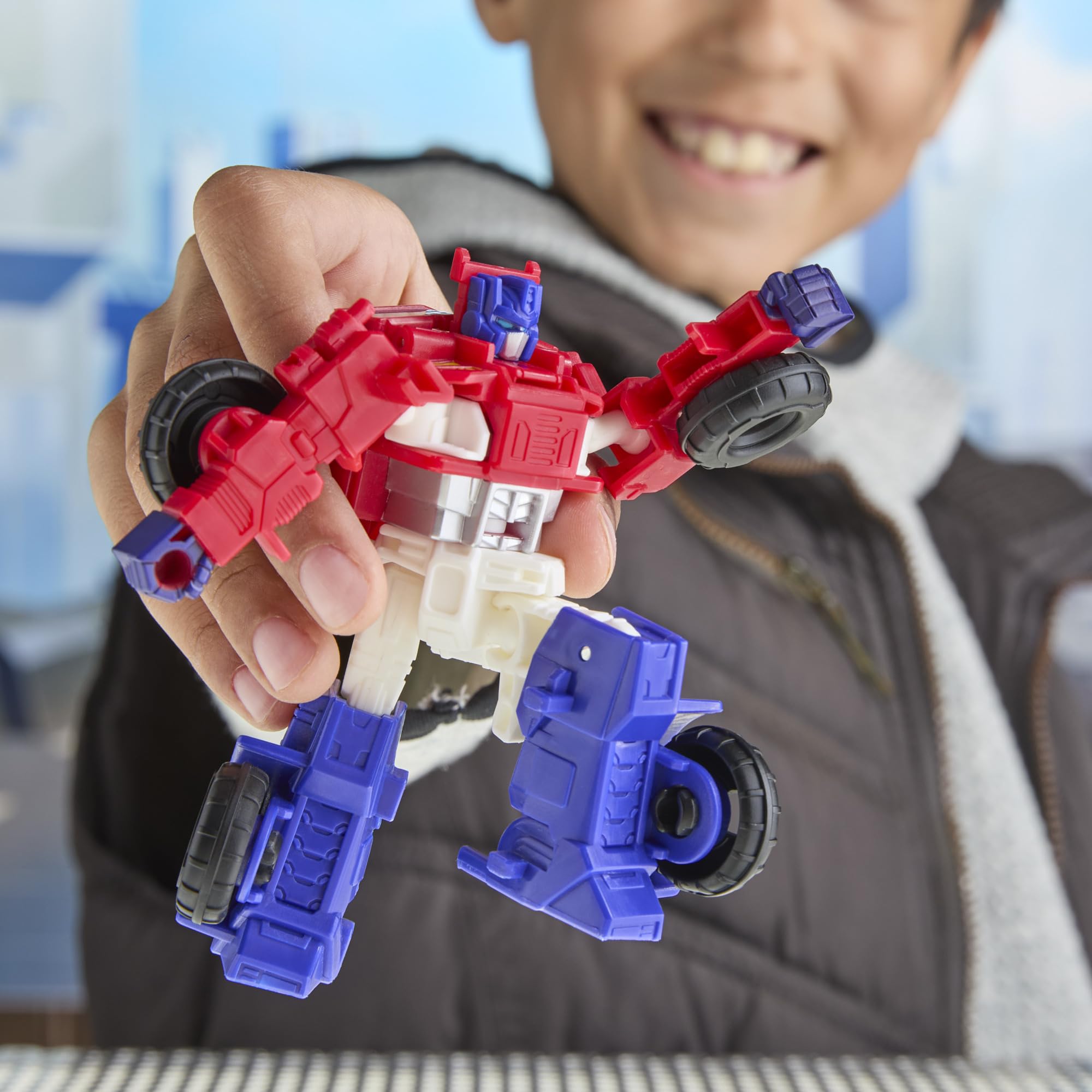 Transformers Optimus Prime Cyber Changers Action Figure | 4-Step Conversion | 10cm 3