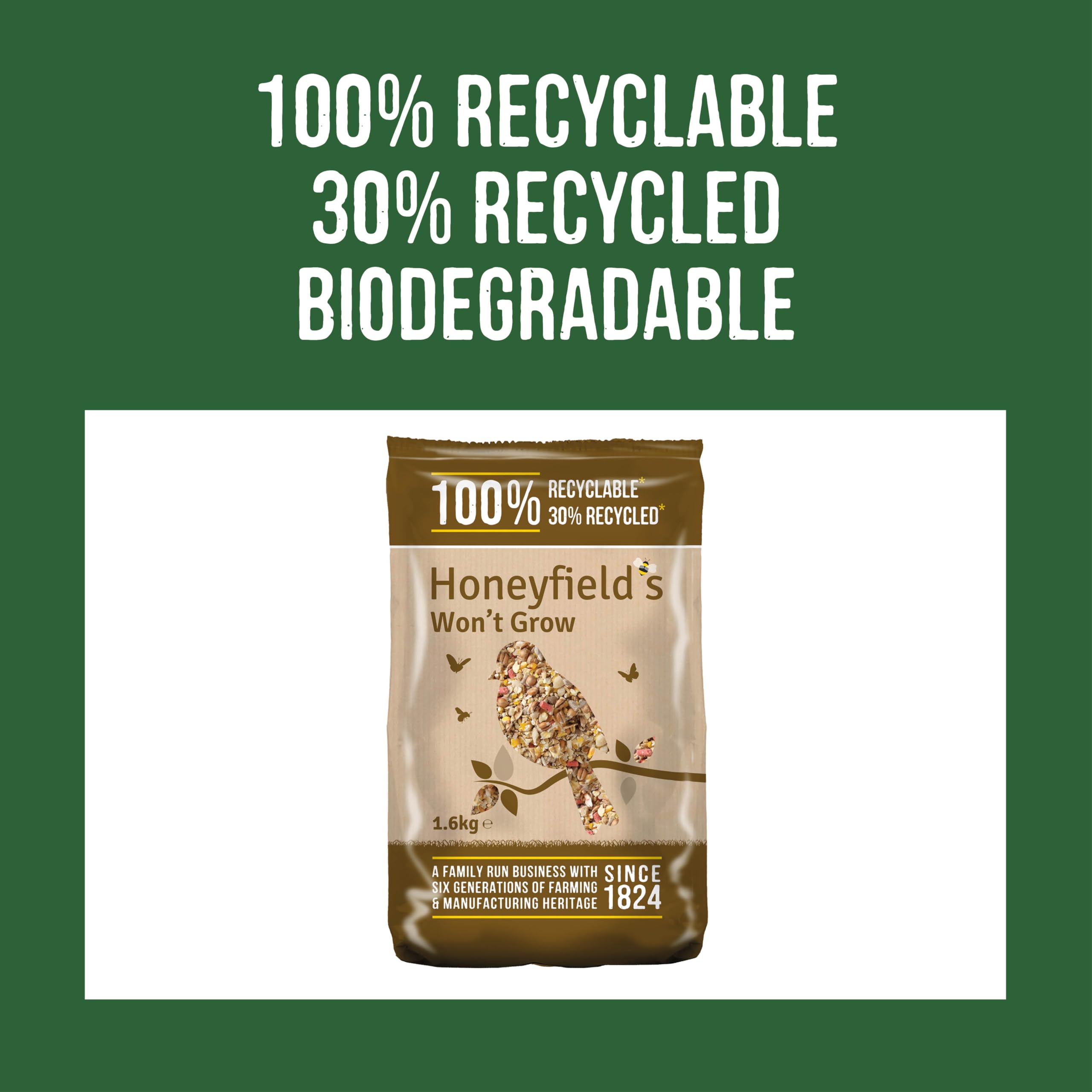 Honeyfield's No Grow Bird Food for Wild Birds - 1.6 kg Resealable Bag | High Energy Seeds 4