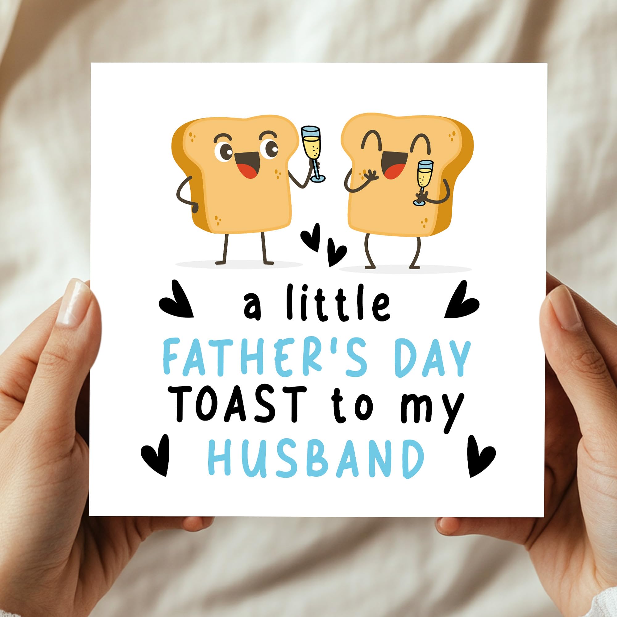 RED OCEAN Fathers Day Card For Husband - Handmade Square Card | 350gsm Matte Card | Includes Brown Craft Envelope 5