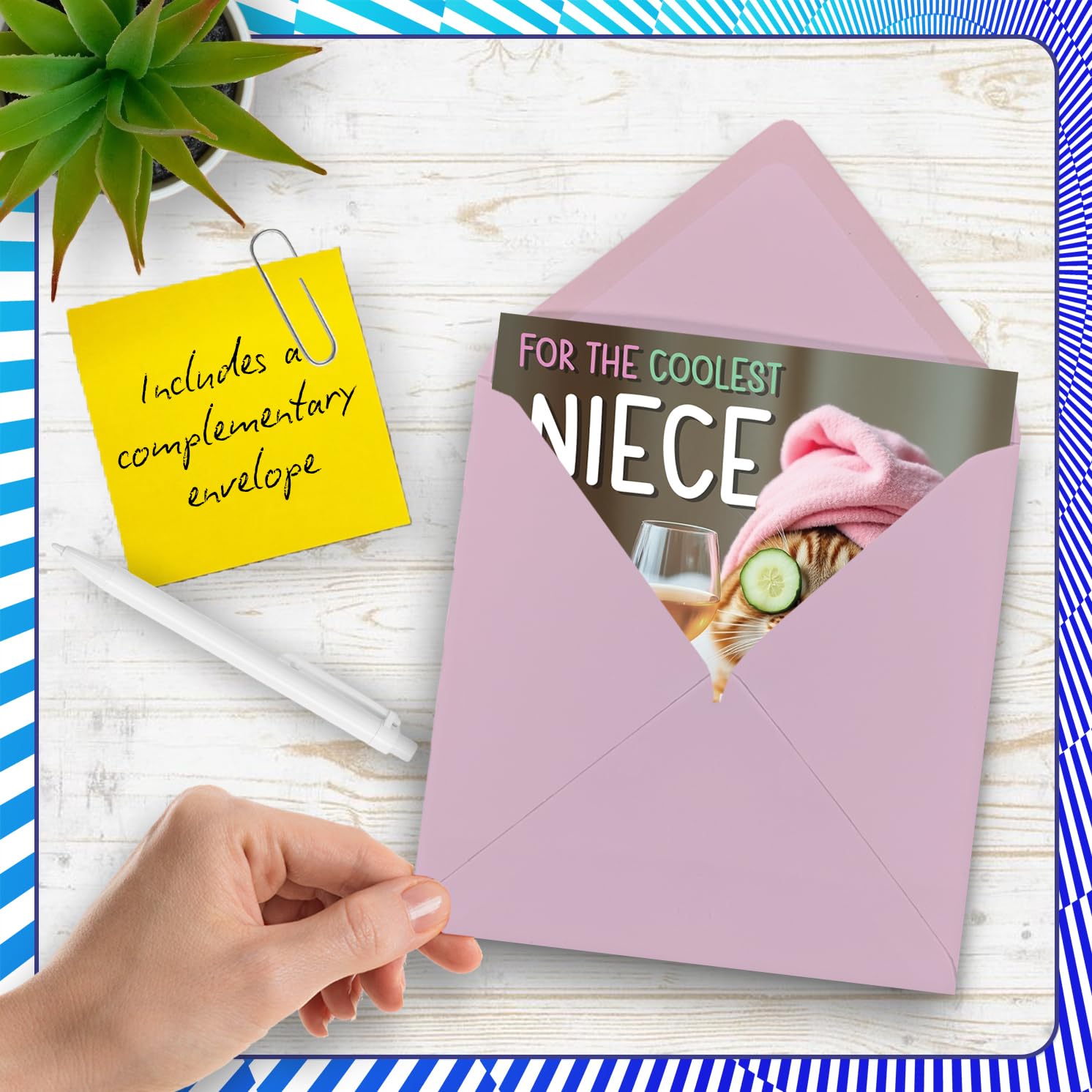 Stuff4 Funny Niece Birthday Card - Relaxing Bath Cat Design | 145mm x 145mm 5