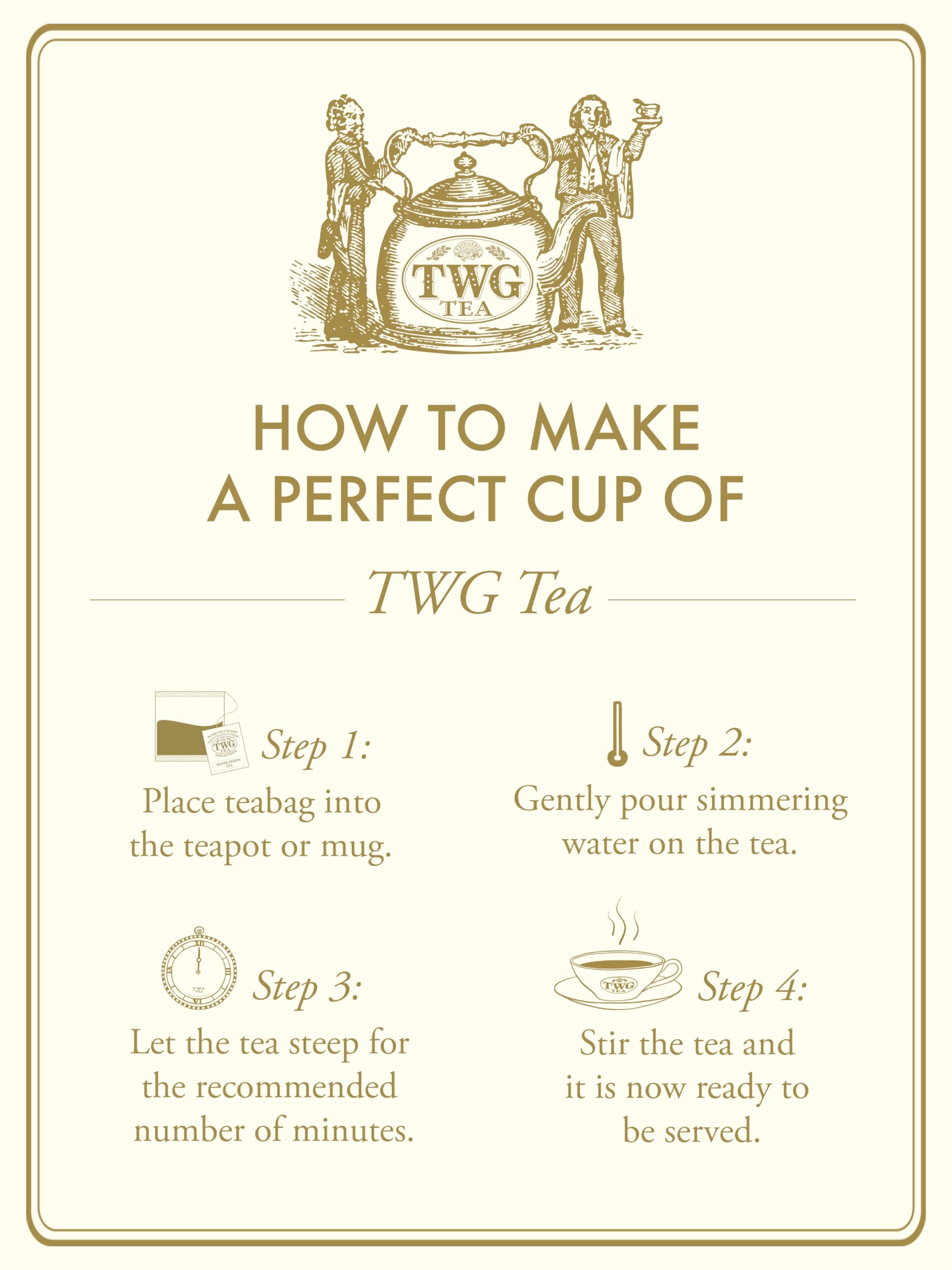 TWG Tea Chamomile Herbal Tea | Decaffeinated & Theine-Free | 15 Hand-Sewn Cotton Teabags