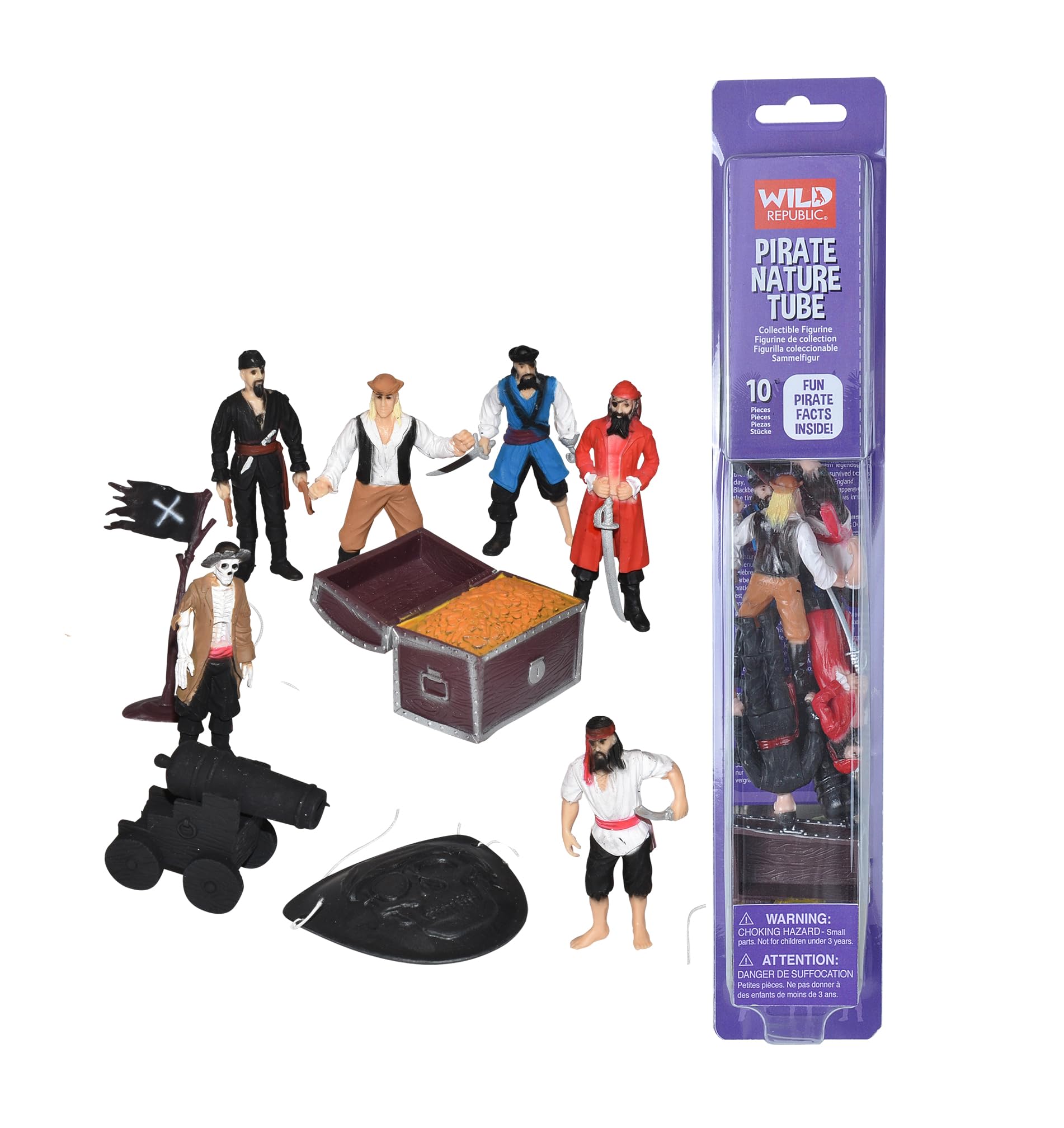 WILD REPUBLIC Pirate Miniature Figure Playset | 10 Pcs | Plastic | Purple | Ages 3+