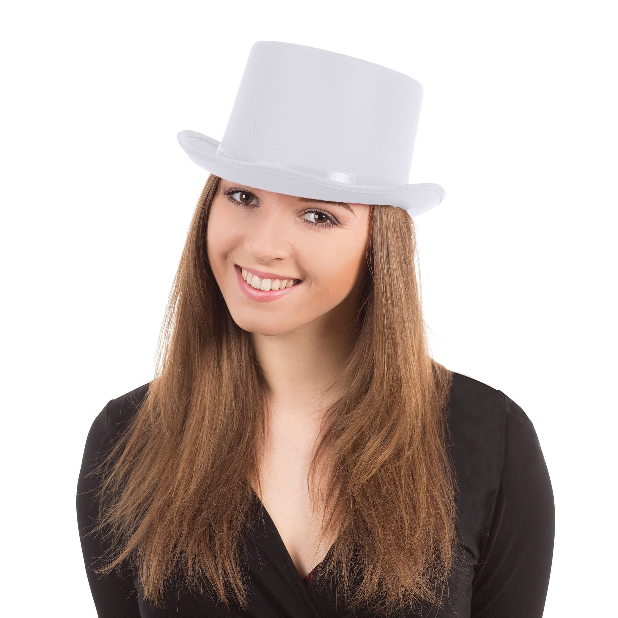 Vibrant Purple Satin Top Hat (1 Pc) - Perfect Accessory for Parties, Weddings, 1980-Themed Events, Festivals, Music, World Book Day, & More Halloween Halloween