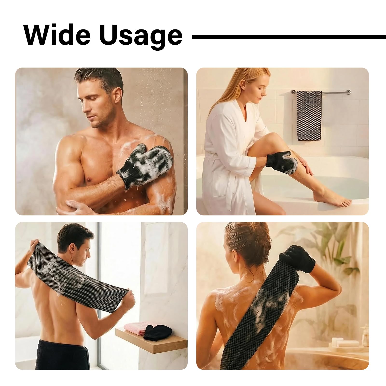 Lafefe Exfoliating Towel Gloves Set - Deep Clean & Pore Unclogging | Unisex Adult | 2 Items 7
