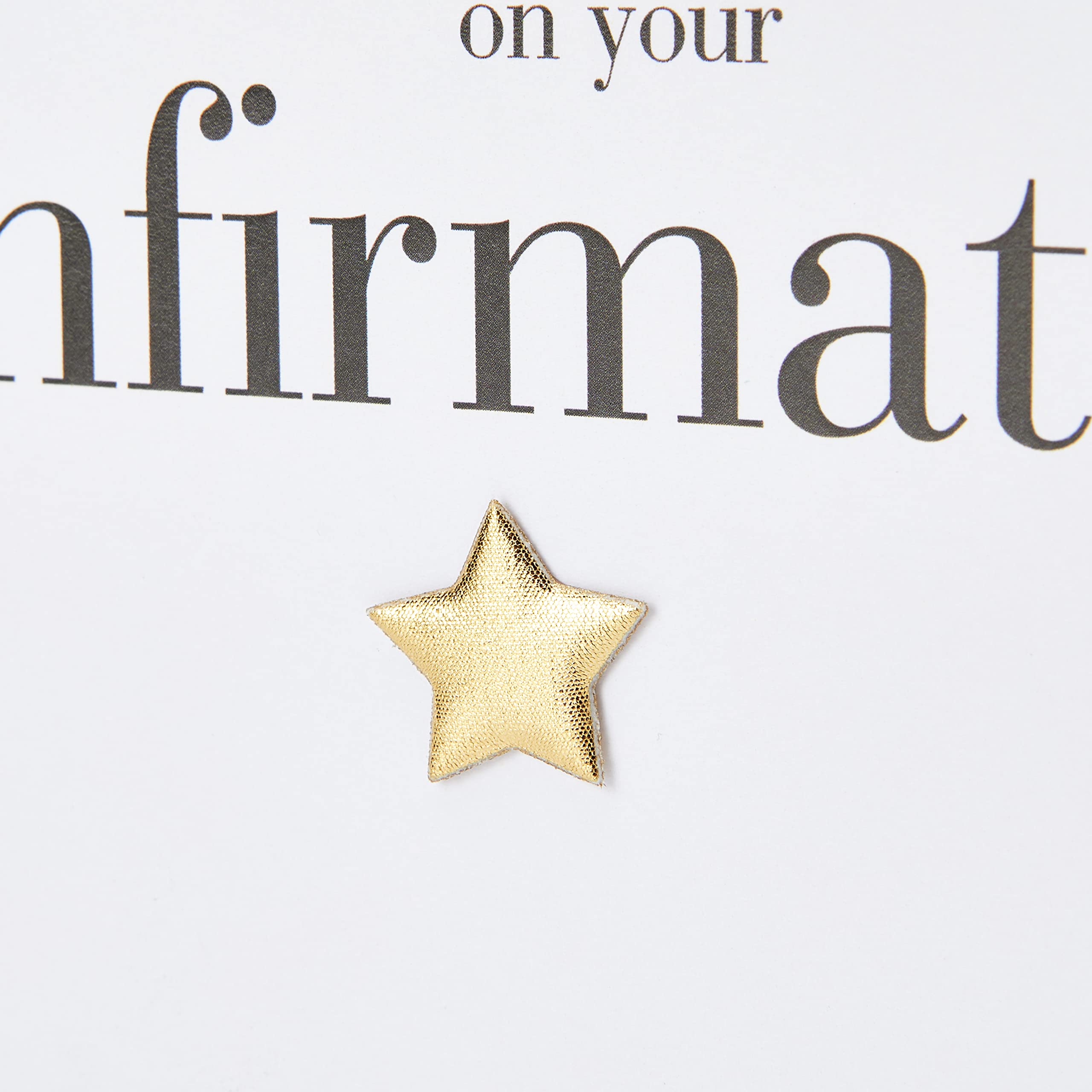 Claire Giles Greeting Cards - Confirmation Congratulations Card | 150x150mm | Gold Padded Star 3