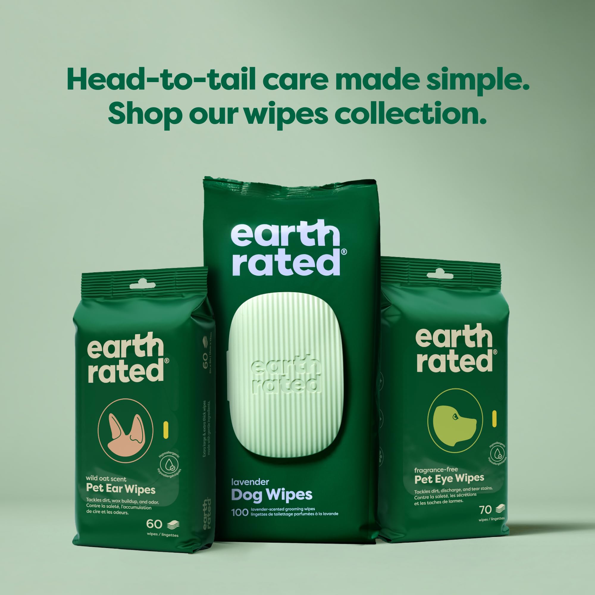 Earth Rated Vet-Developed Hypoallergenic Pet Eye Wipes for Dogs | Unscented, 70 Count 7