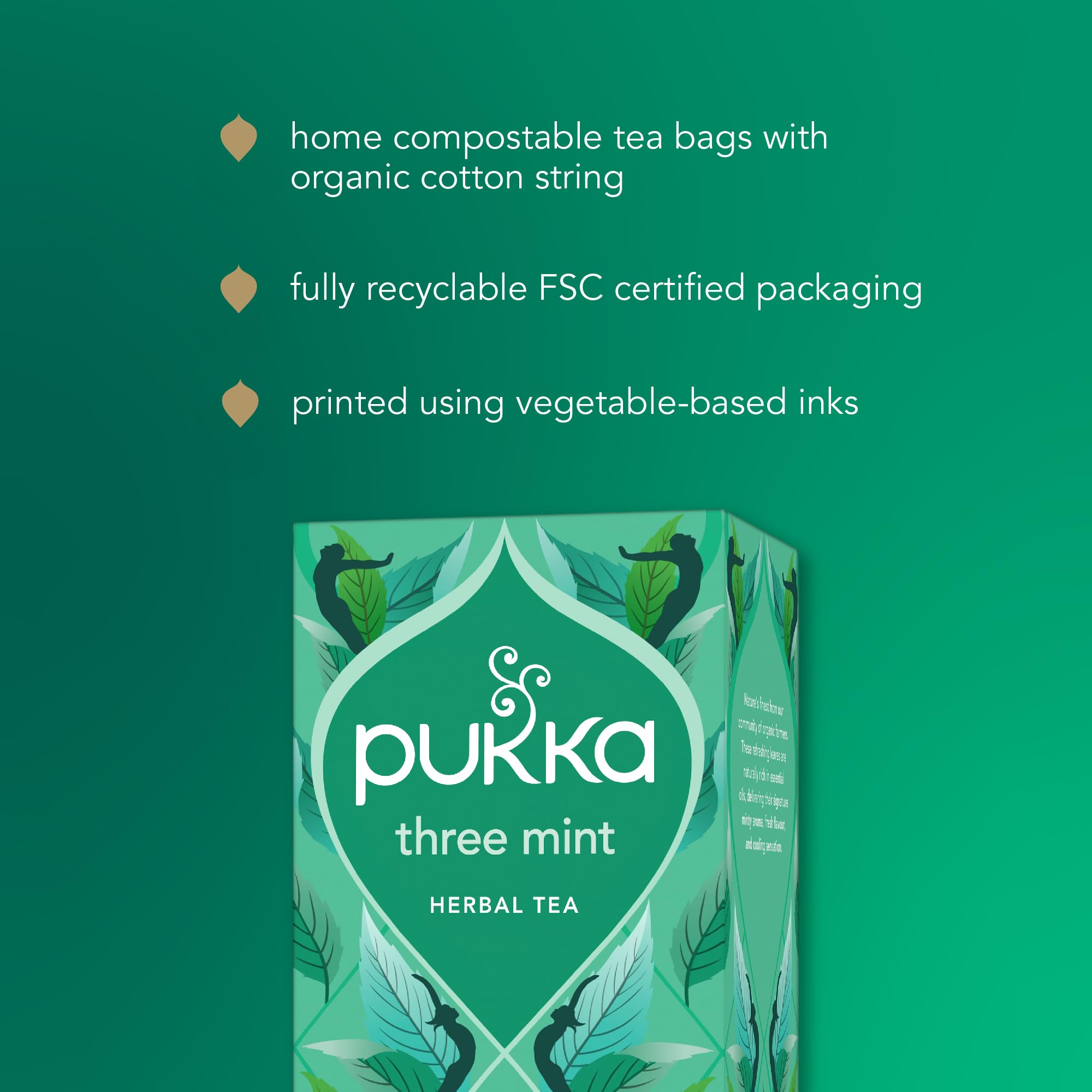 Pukka Herbs Three Mint Organic Herbal Tea Infusion | 80 Count (Pack of 4) | Caffeine-Free 8