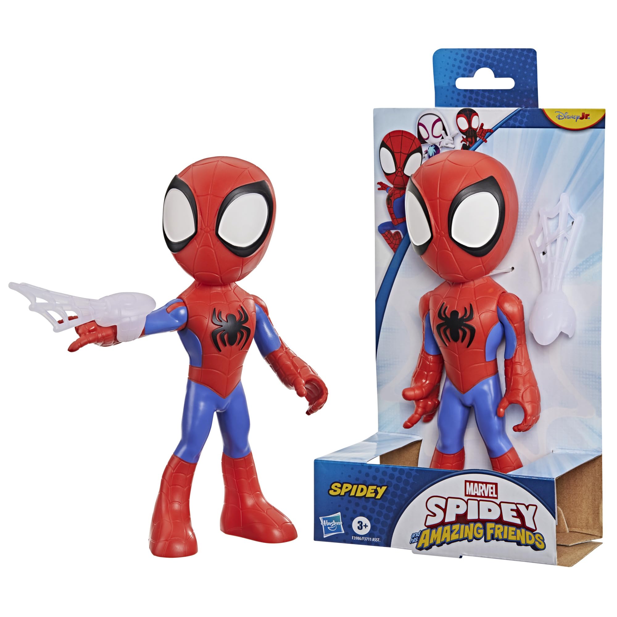 Marvel Spidey and His Amazing Friends Supersized Spidey Action Figure - 22.5 cm Tall | Posable | Ages 3+ 4