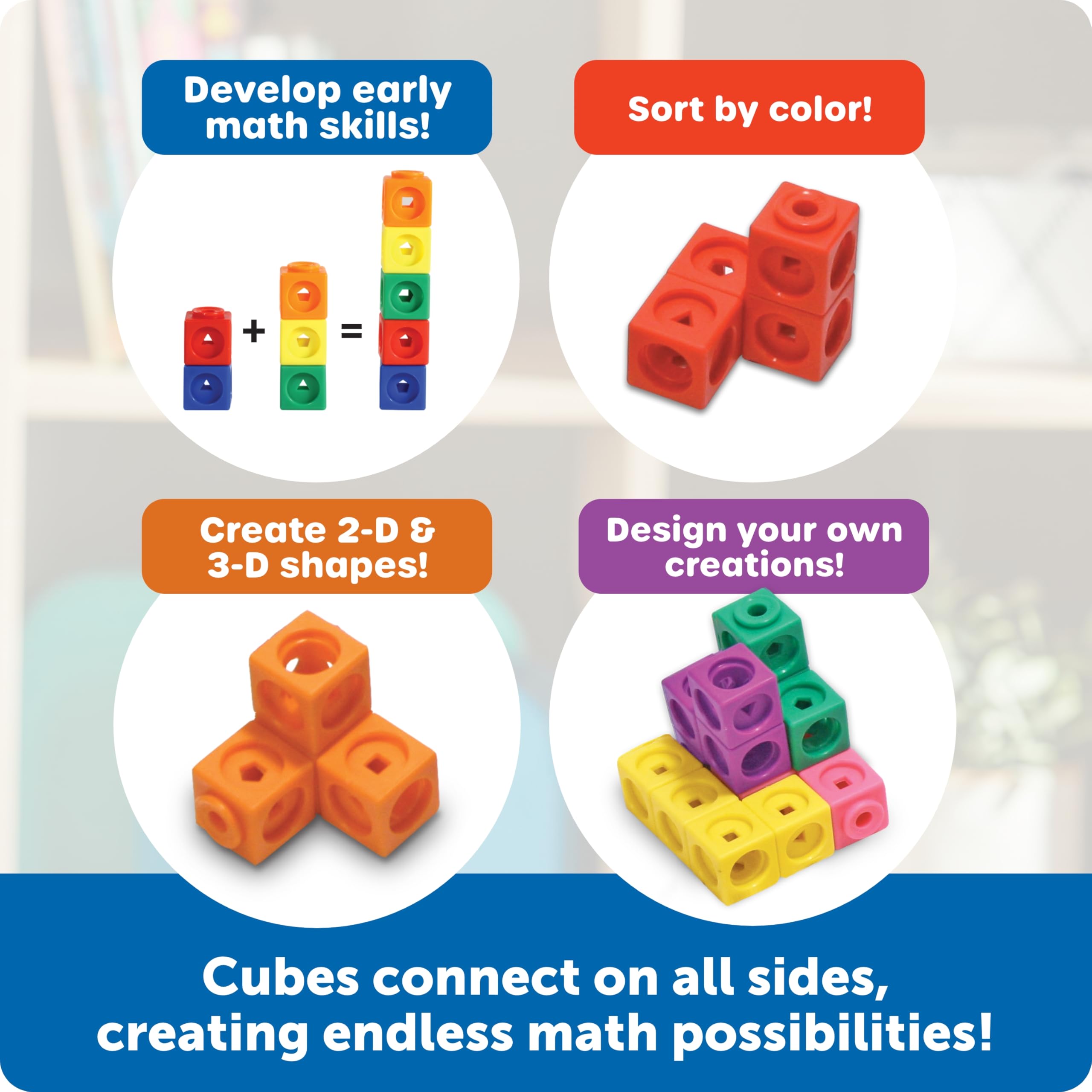 Learning Resources MathLink Cubes – Set of 100 Linking Cubes for Ages 5+ | Early Maths & Patterning 5