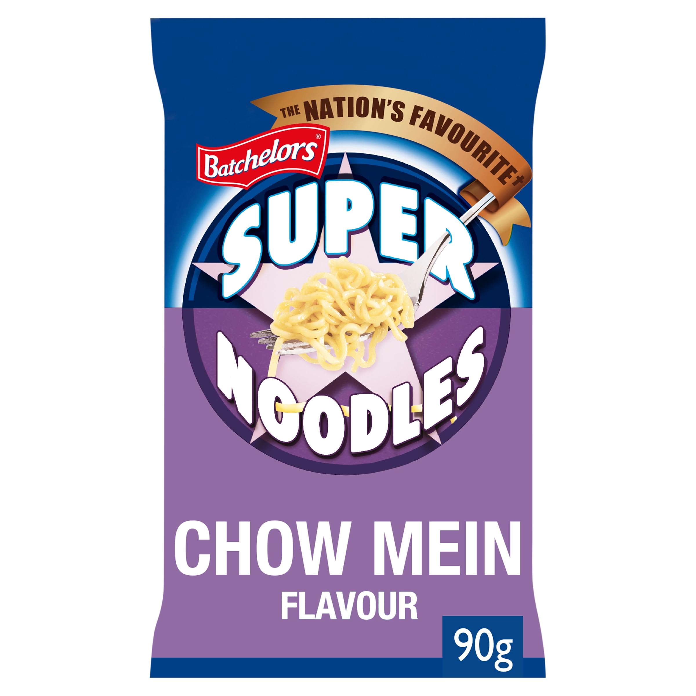 Batchelors Super Noodles Chow Mein Flavour - Instant Meal, Ready in 4 Minutes | 90g Pack