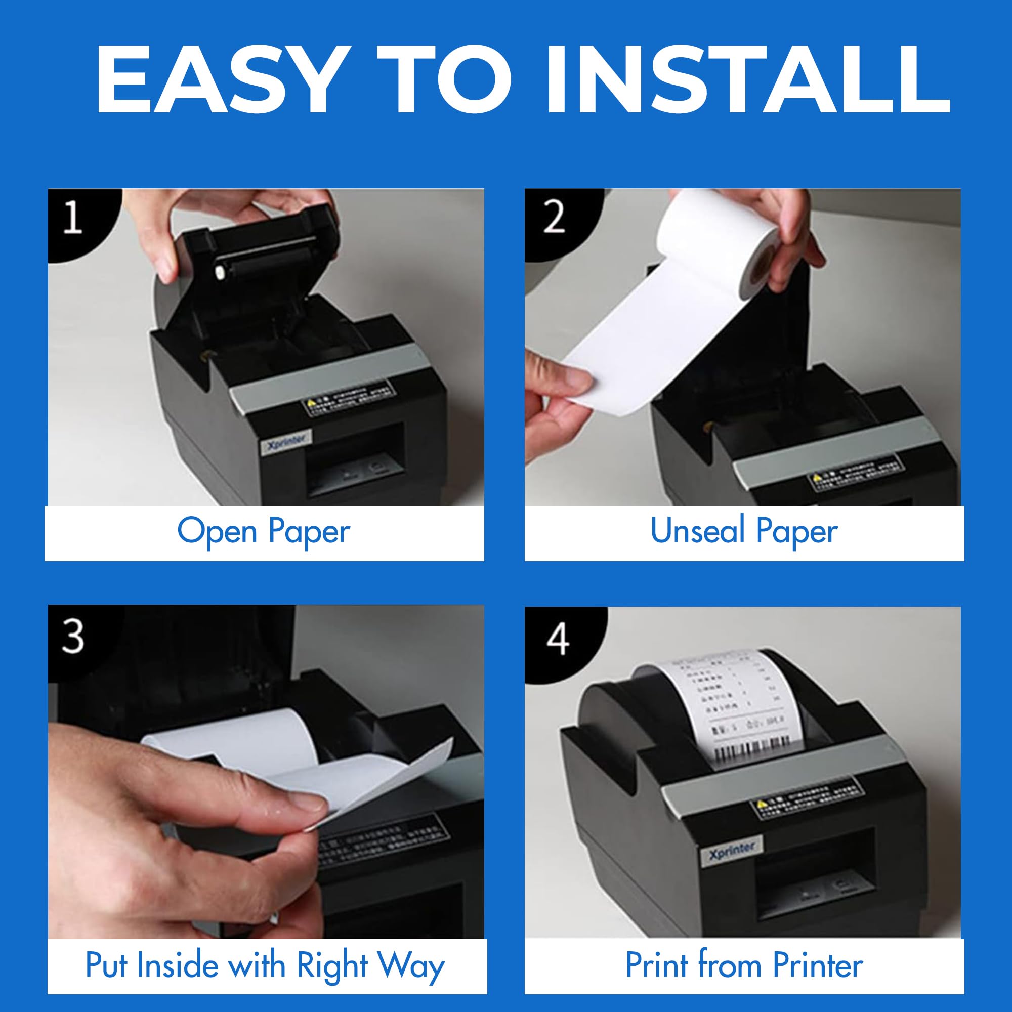 G4GADGET 5 Rolls Thermal Paper Till Rolls - 80 x 80 Size | Clear Printing | Red Warning Strip 4
