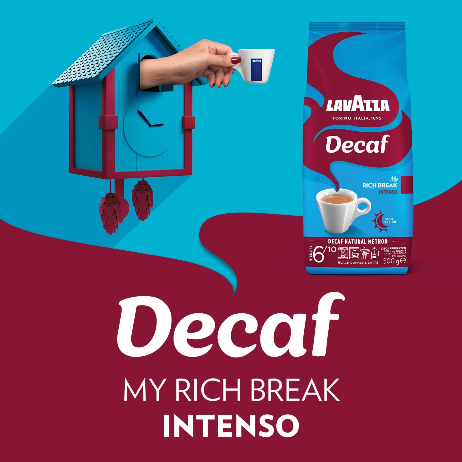 Lavazza Decaf Intenso - My Rich Break Ganze Kaffeebohnen, 500g 5