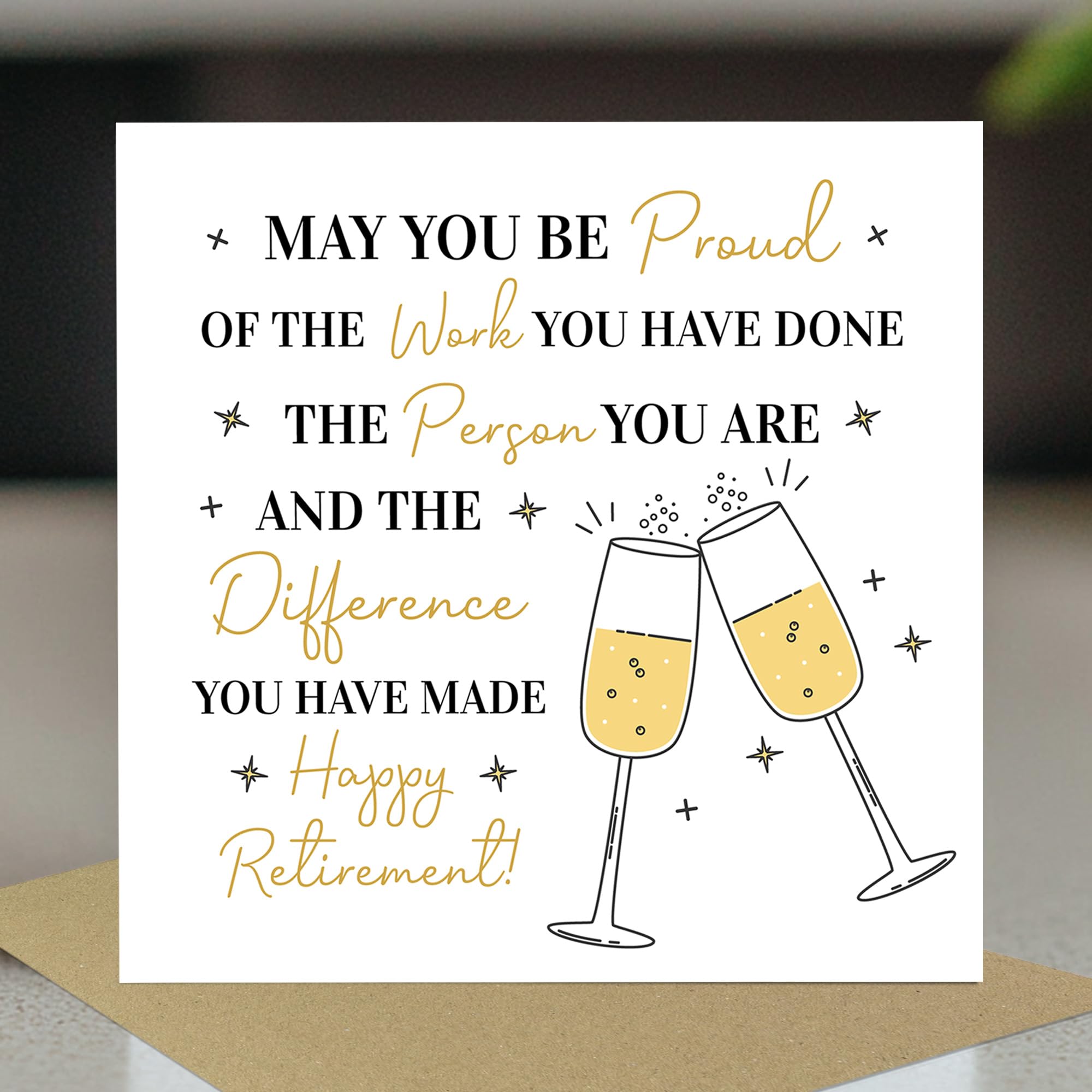 RED OCEAN Handmade Retirement Card 145x145mm with Kraft Envelope | Blank Inside | Made in England 7
