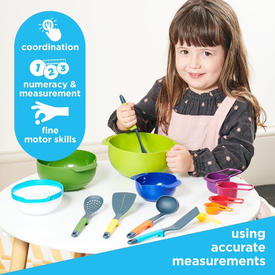 Casdon Kitchen Essentials Play Set - 14-Piece Colourful Set for Ages 3+ | Nesting Design 3