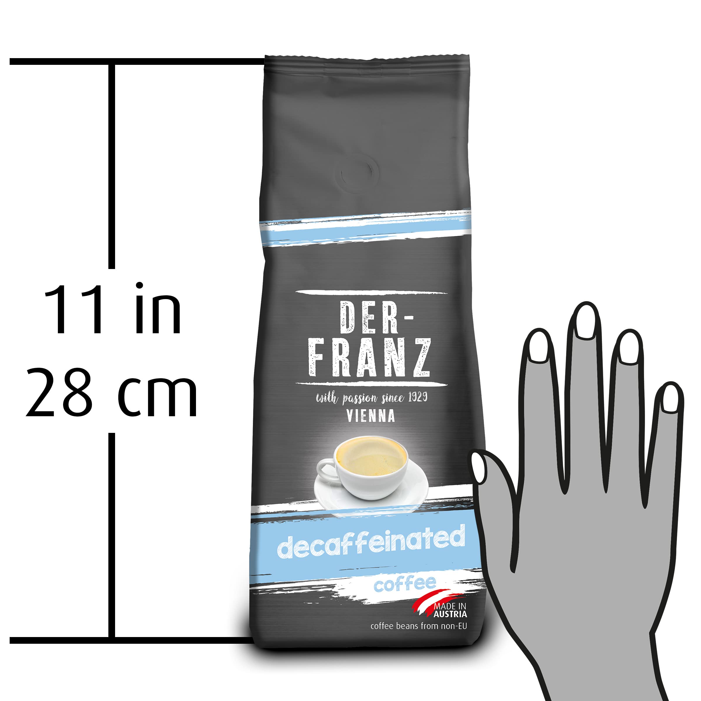 Der-Franz Entkoffeinierter gemahlener Kaffee, 100% Arabica-Mischung, 2 x 500 g