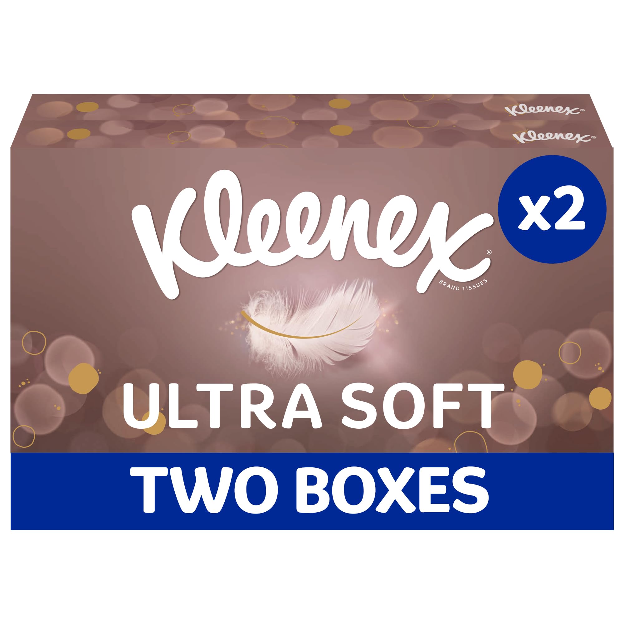 Kleenex Ultra Soft Facial Tissues - Pack of 2 Boxes, 72 Count Each, Unscented