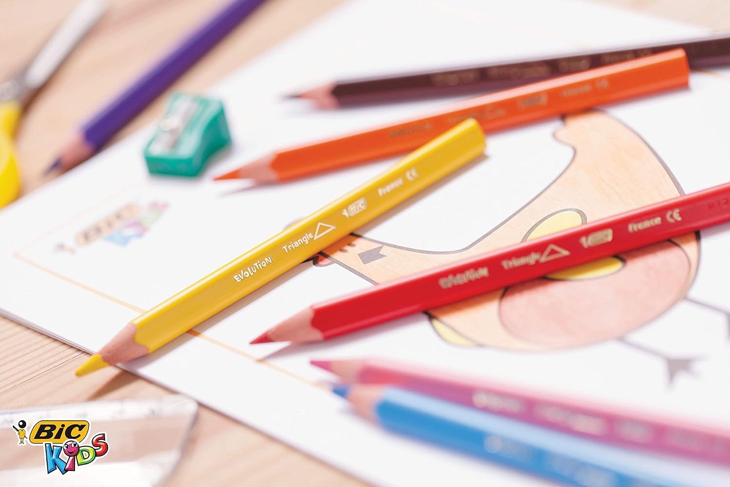 BIC Kids Evolution Triangle ECOlutions Colouring Pencils - Assorted Colours, Wallet of 12 5