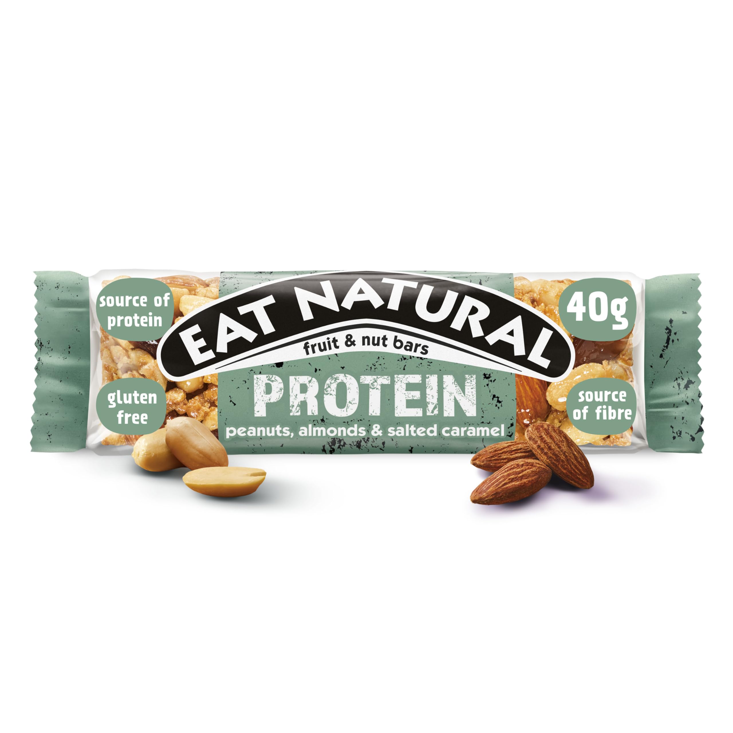 Eat Natural Protein Erdnüsse, Mandeln &amp; gesalzenes Karamell Frucht- und Nussriegel (12 x 40 g)