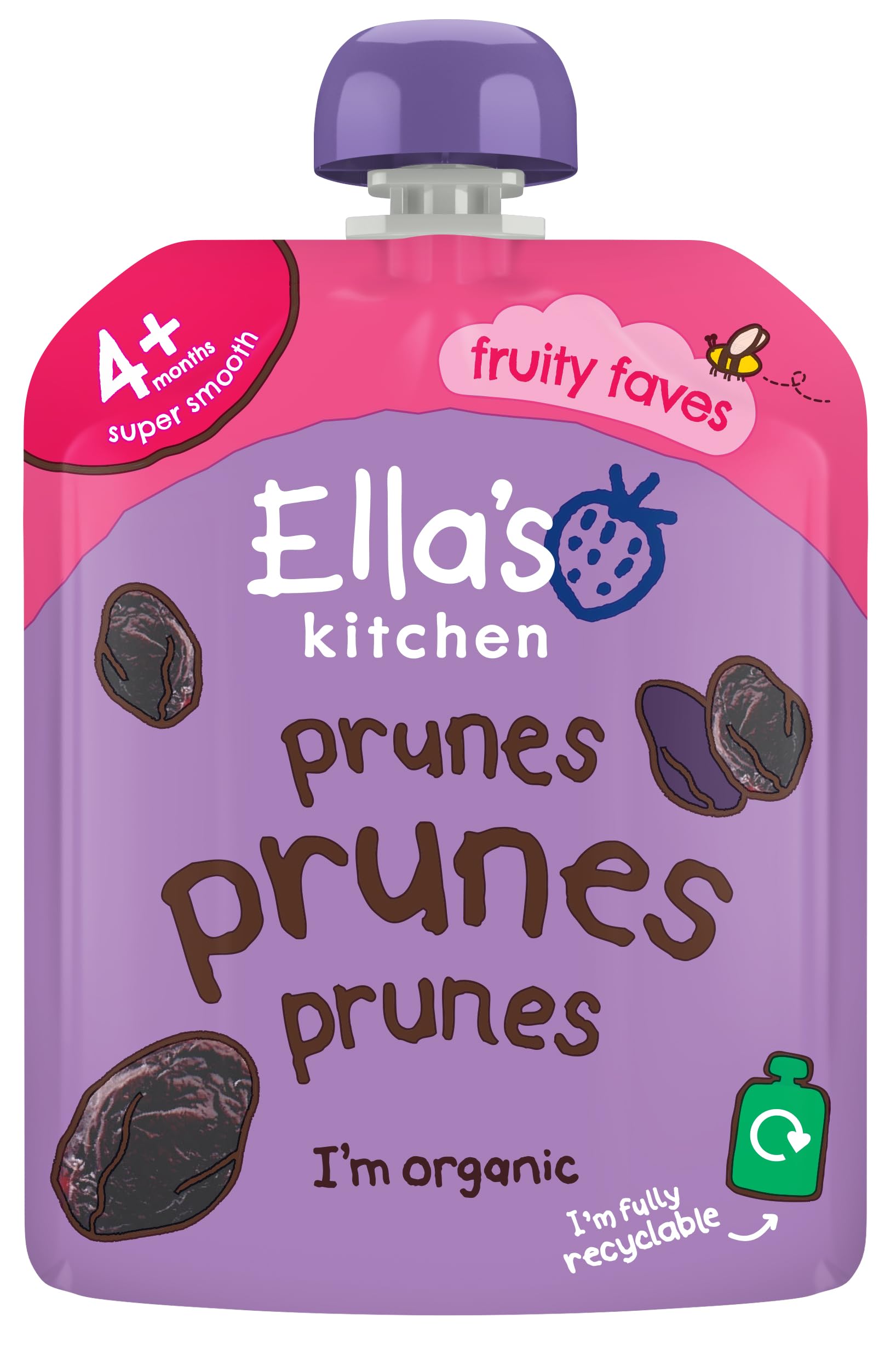Ella's Kitchen Organic Prunes Fruit Pot - 100% Pureed Fruit | From 4 Months | 70g