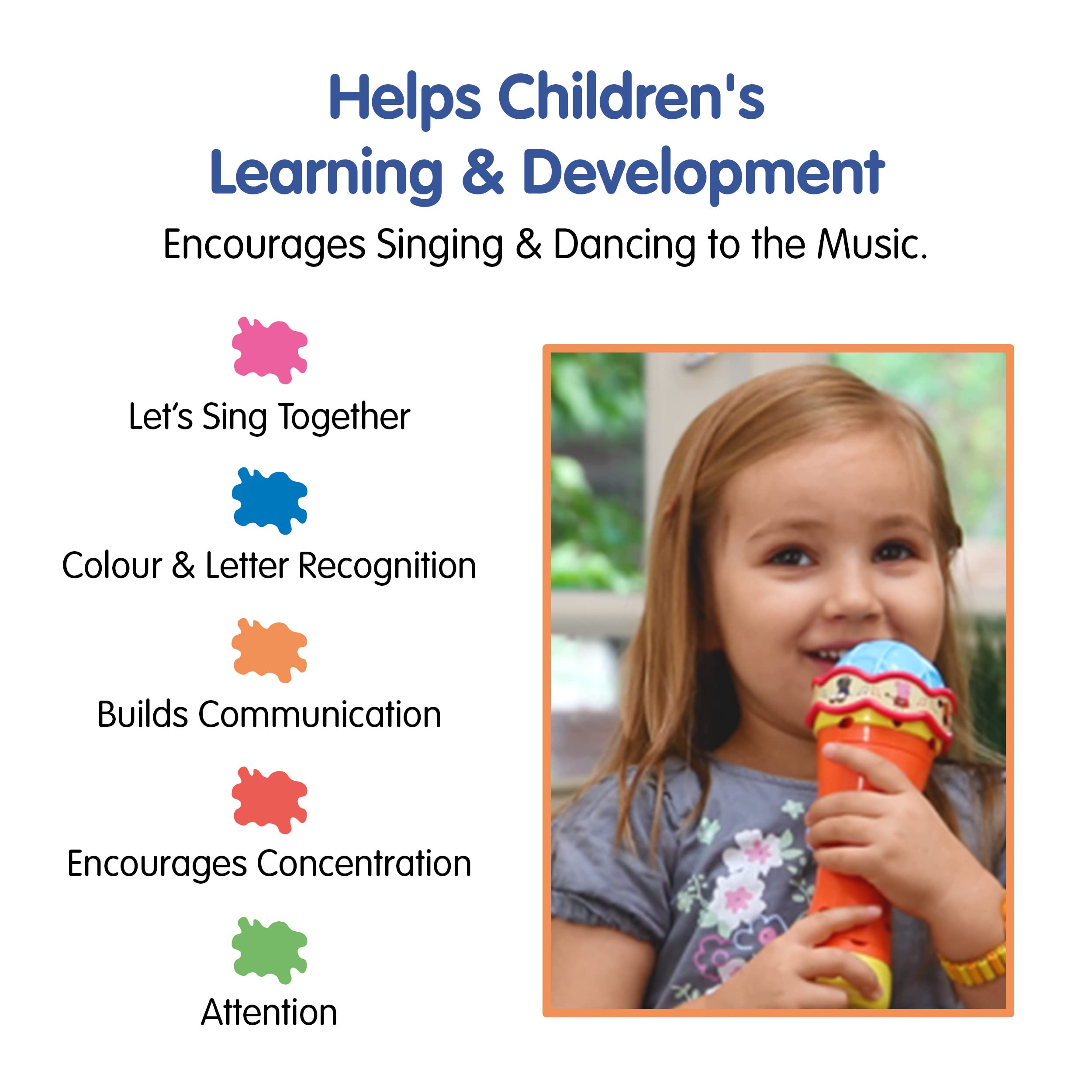 Peppa Pig Singalong & Learn Microphone - Interactive Karaoke & Learning Toy | Ages 2-5 | Multicolor 2