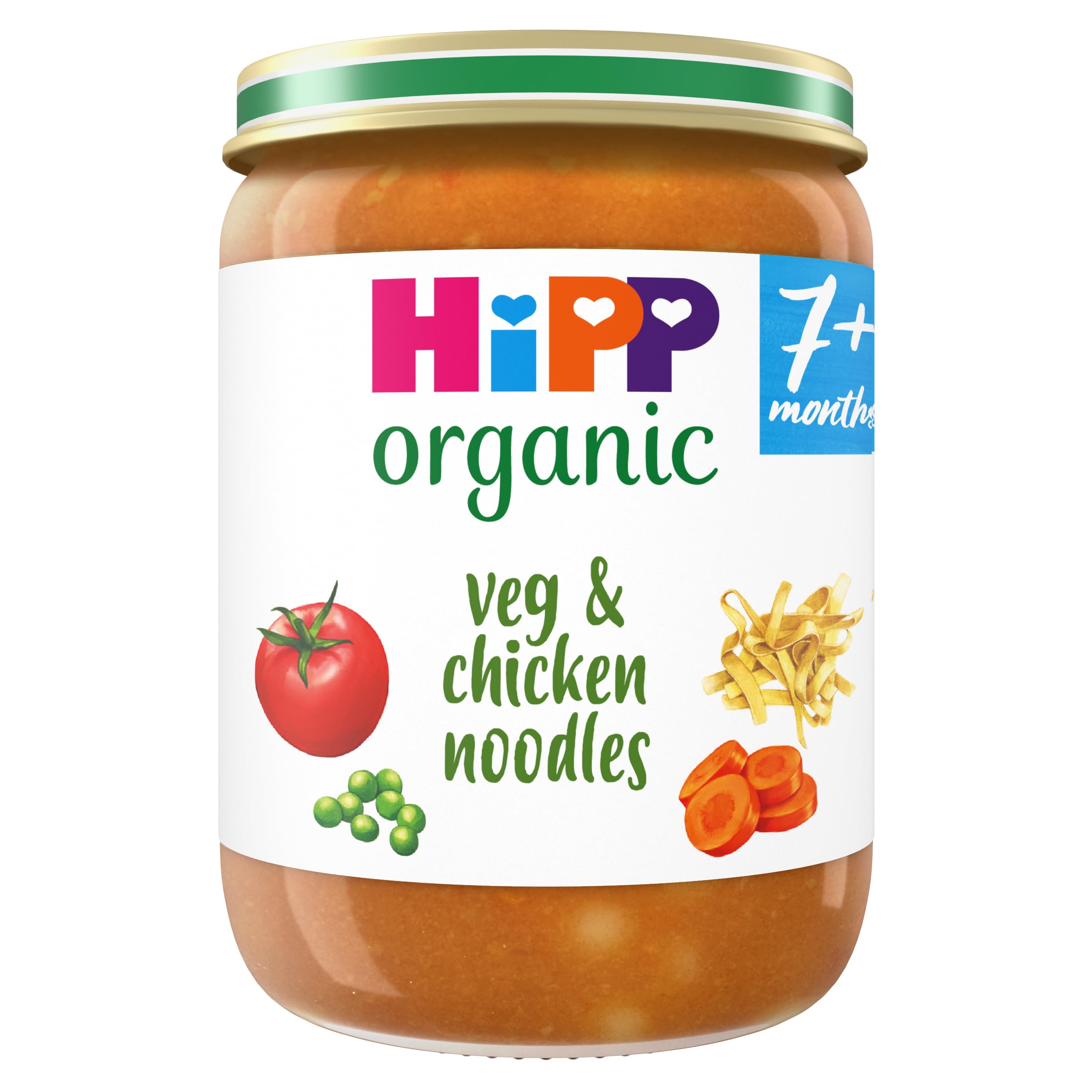 HiPP Organic Veg & Chicken Noodles Baby Food Jar - 7+ Months, 190g (Pack of 6)