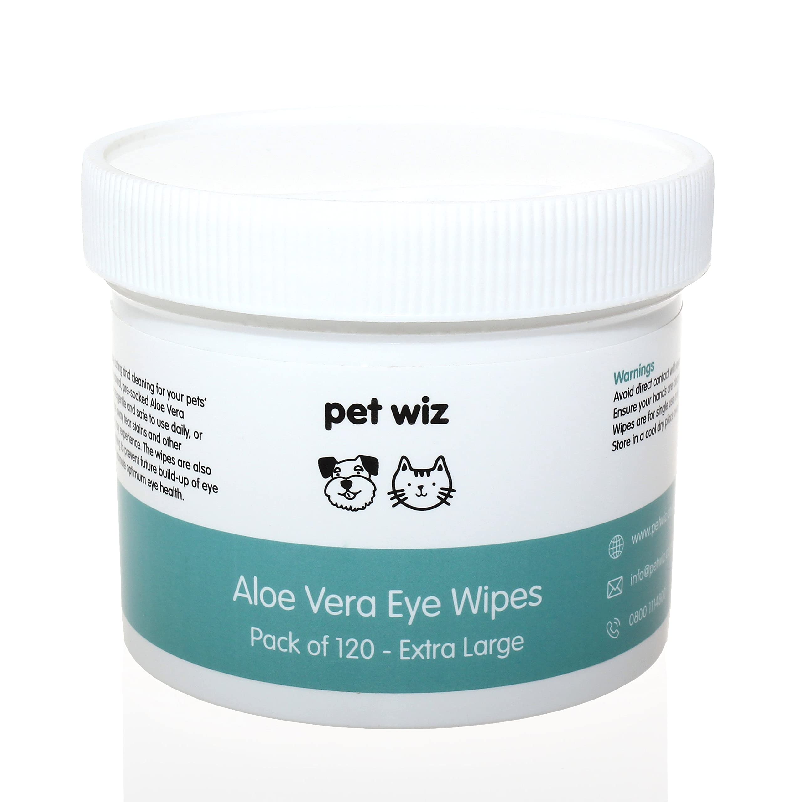 pet wiz Vet Approved Natural Eye Wipes for Dogs - 120 Extra Large Soothing Pads 8