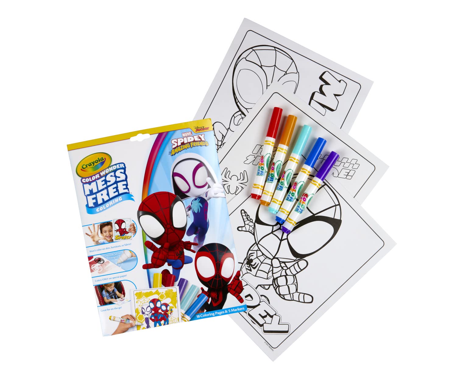 CRAYOLA Color Wonder Spidey and His Amazing Friends Mess-Free Coloring Kit | 23 Piece Set | Ages 3+ 7