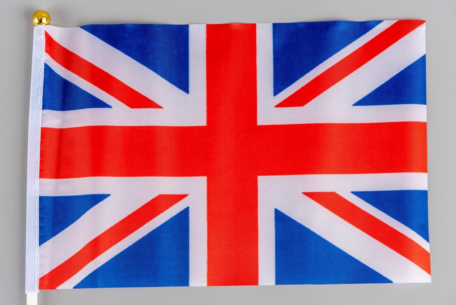 SHATCHI 6pcs Union Jack Hand Flags - 100% Polyester Waving Flags for Royal Events & Parties | 21cm x 14cm 6