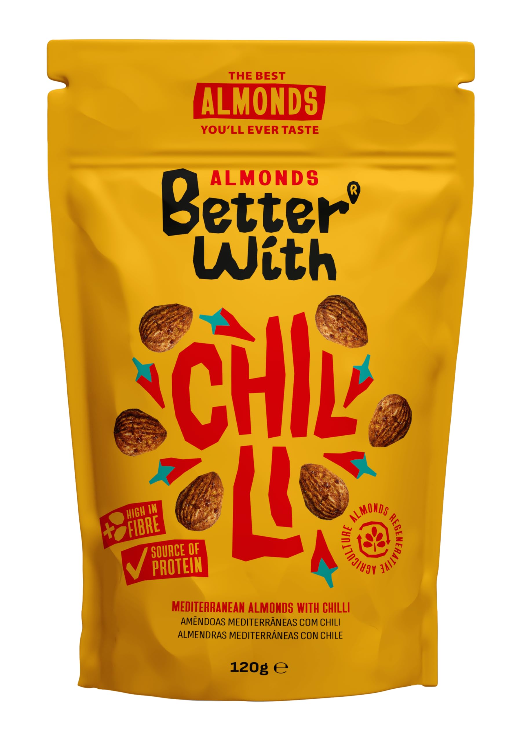 Better With Chilli Almonds - Bold Heat Snack | High Protein, Fibre | 120 g Pack