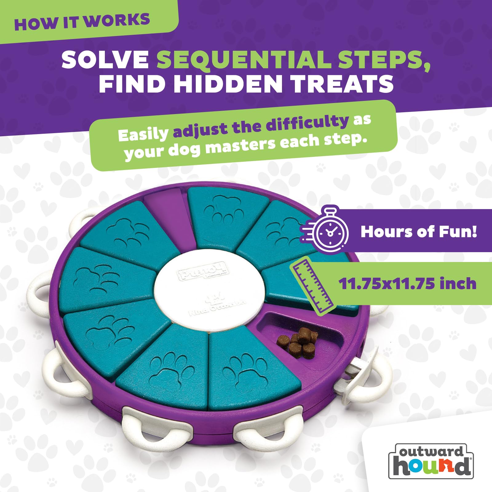 Outward Hound Nina Ottosson Dog Twister Interactive Treat Puzzle Toy - Advanced Level 3 | Plastic | Purple/Blue 6
