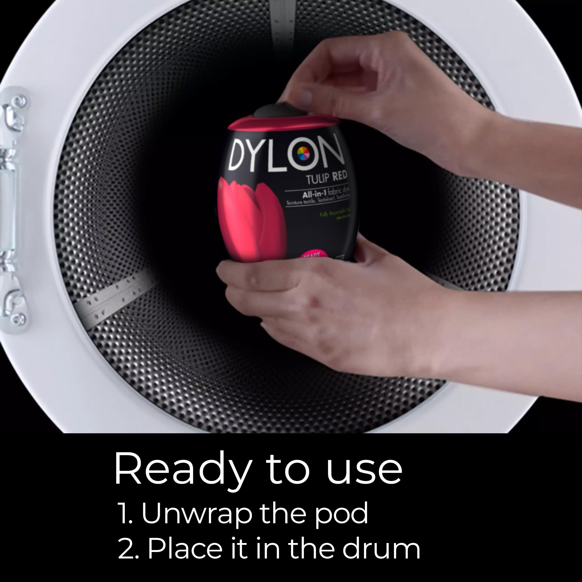 Dylon Washing Machine Fabric Dye Pod - Tulip Red | 350g | For Cotton, Linen & Viscose 5