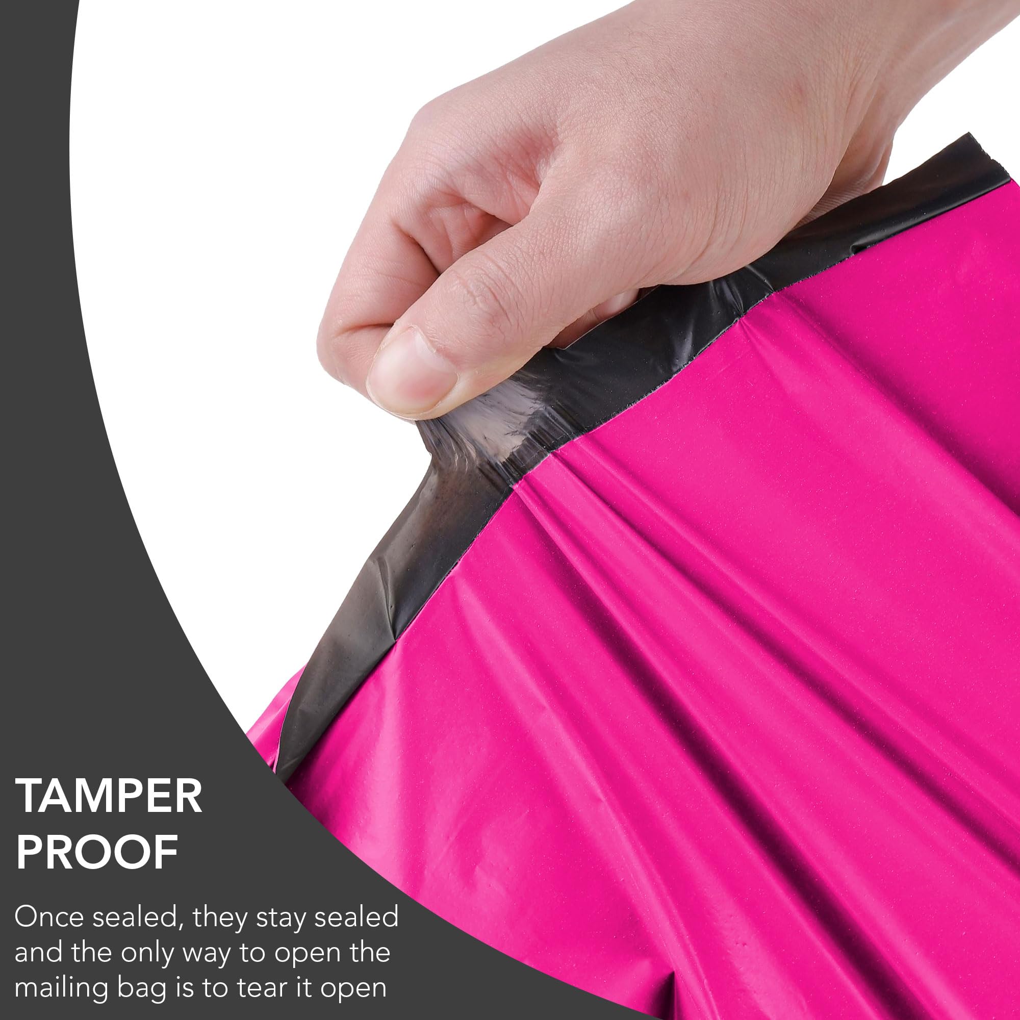 iSOUL Hot Pink Parcel Bags - 50 Count Mixed Sizes (6x9 to 14x19 Inch) | Water Resistant