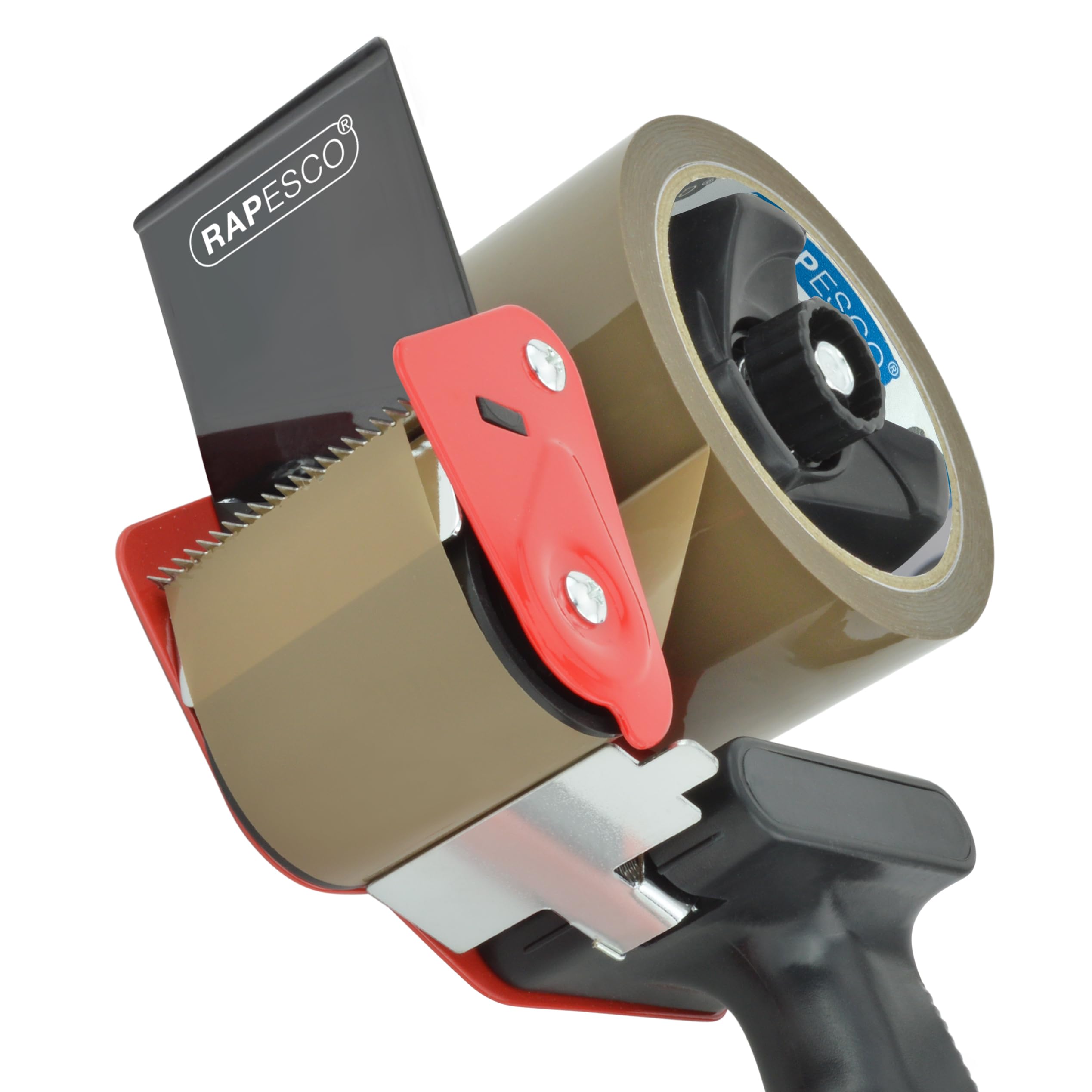 RAPESCO 1581 Packaging Tape Dispenser - Heavy-Duty Pistol Grip | Includes 5 Brown Tapes 4