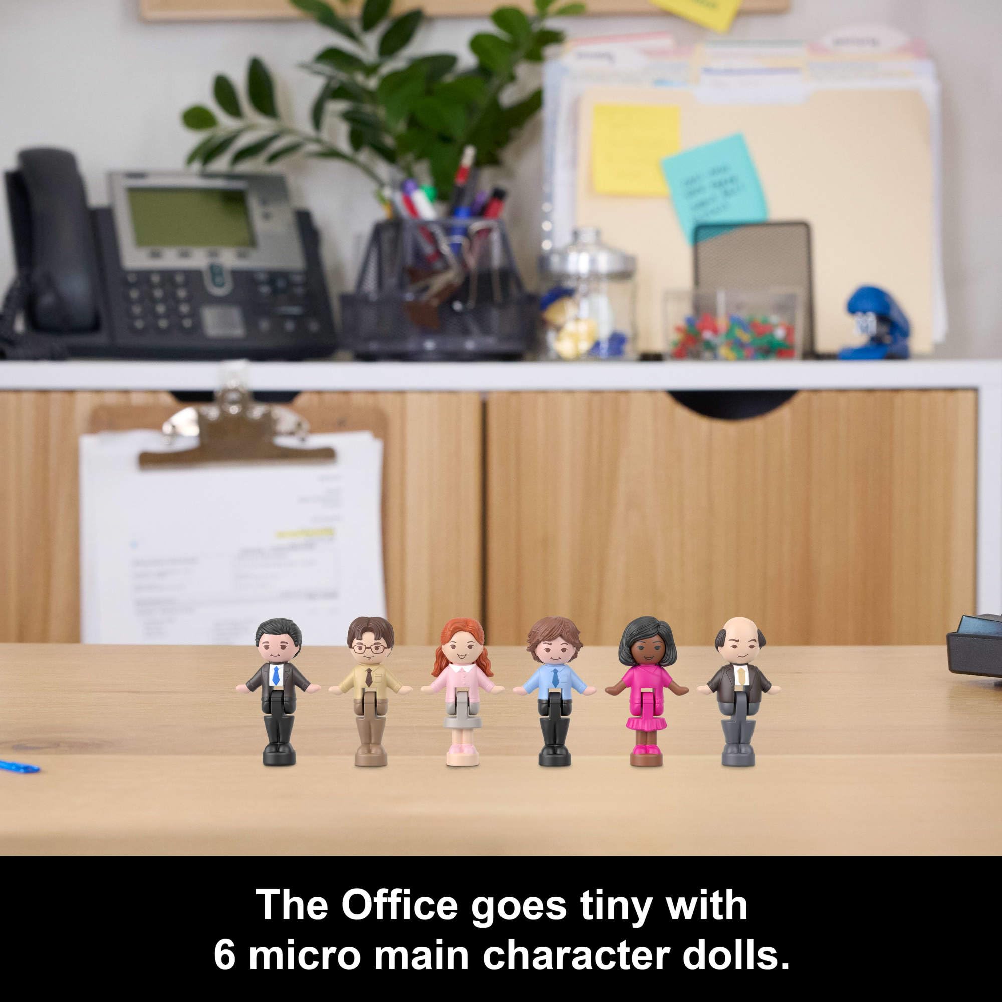 Polly Pocket x The Office Compact Playset with 6 Character Dolls and 9 Accessories