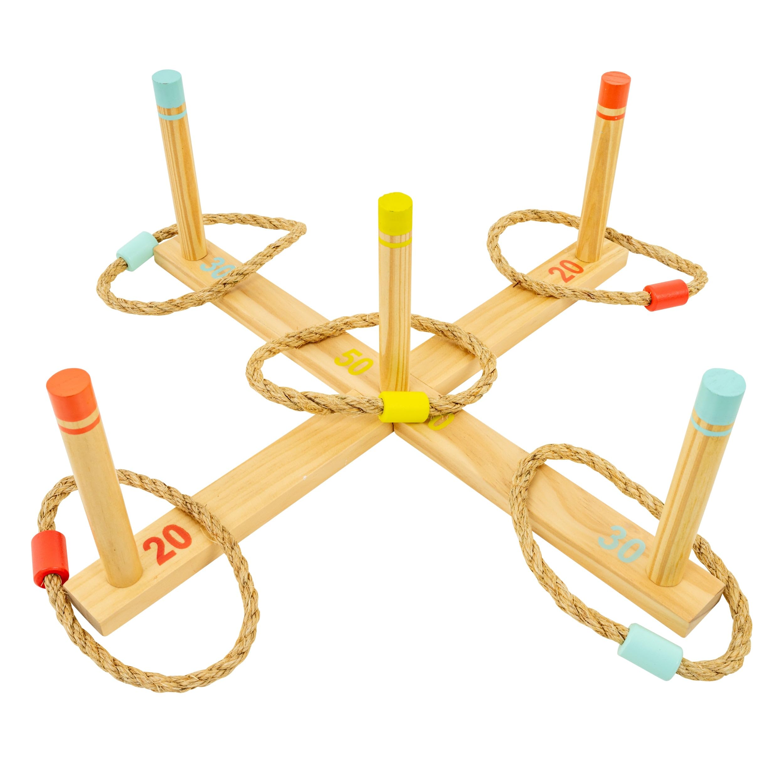 TP Toys Wooden Ring Toss Game - FSC Certified Outdoor Fun for Kids Ages 3+ | 2-4 Players