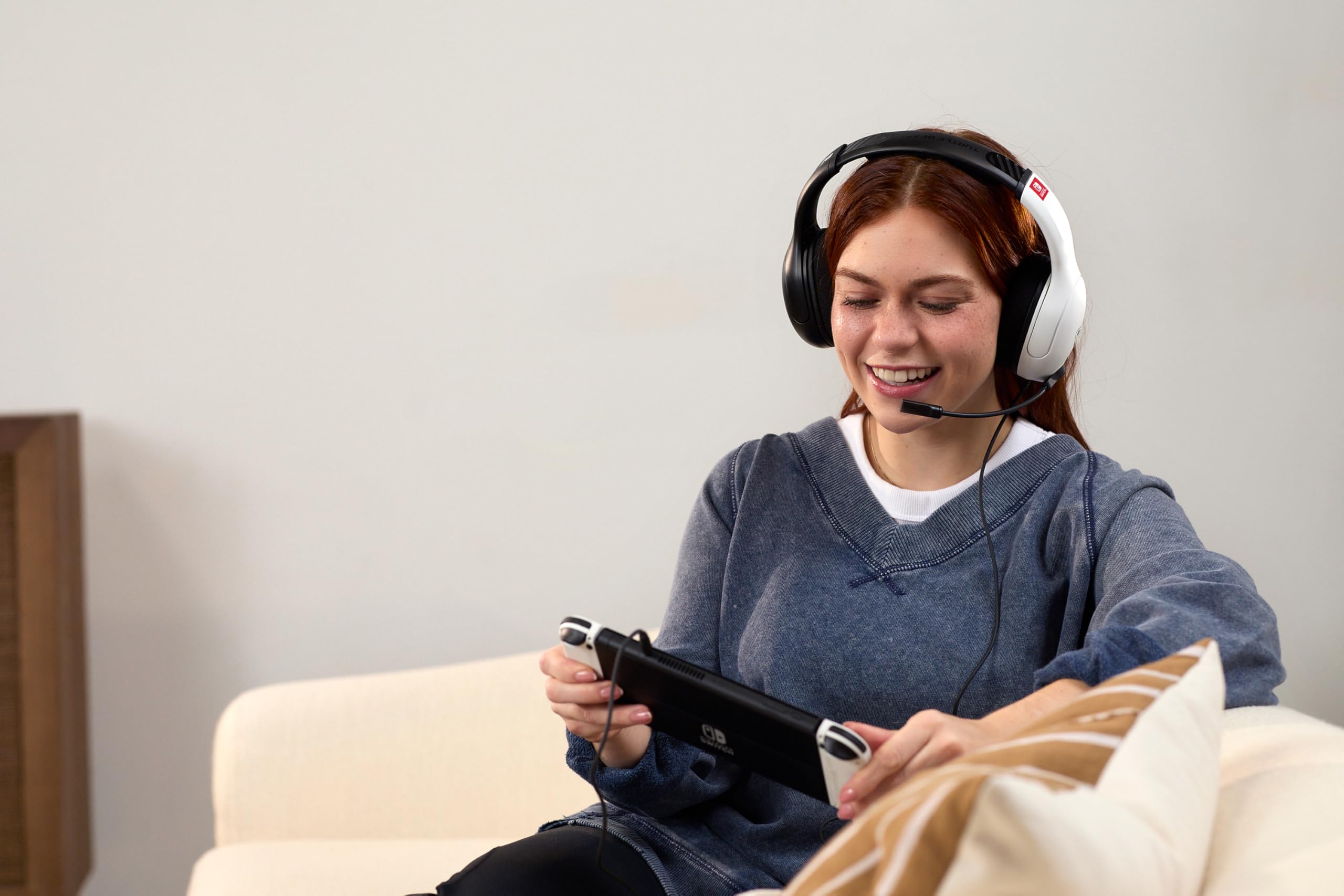 Turtle Beach Airlite Fit Black and White Wired Gaming Headset with Flip-to- 7