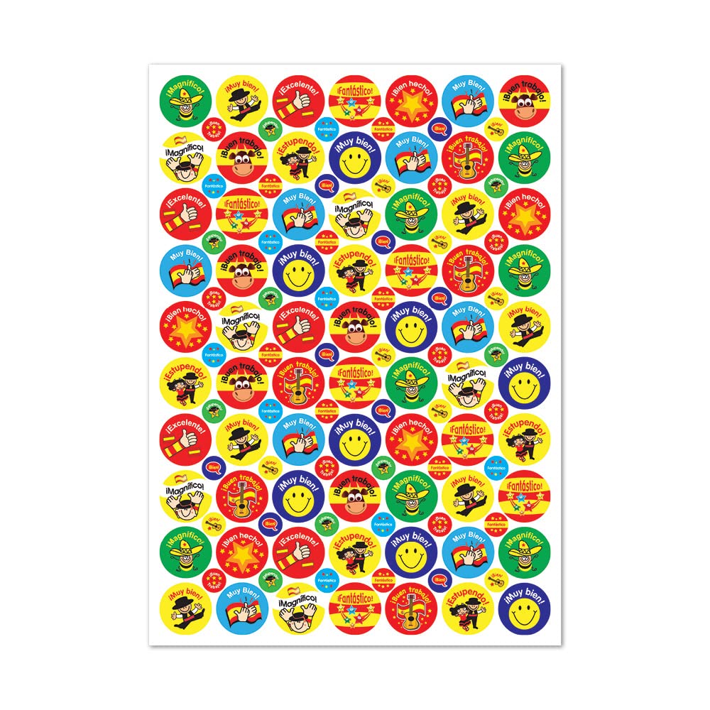 SuperStickers Spanish Praise Stickers - Bumper Pack of 1240 Stickers | Mixed Sizes & Themes