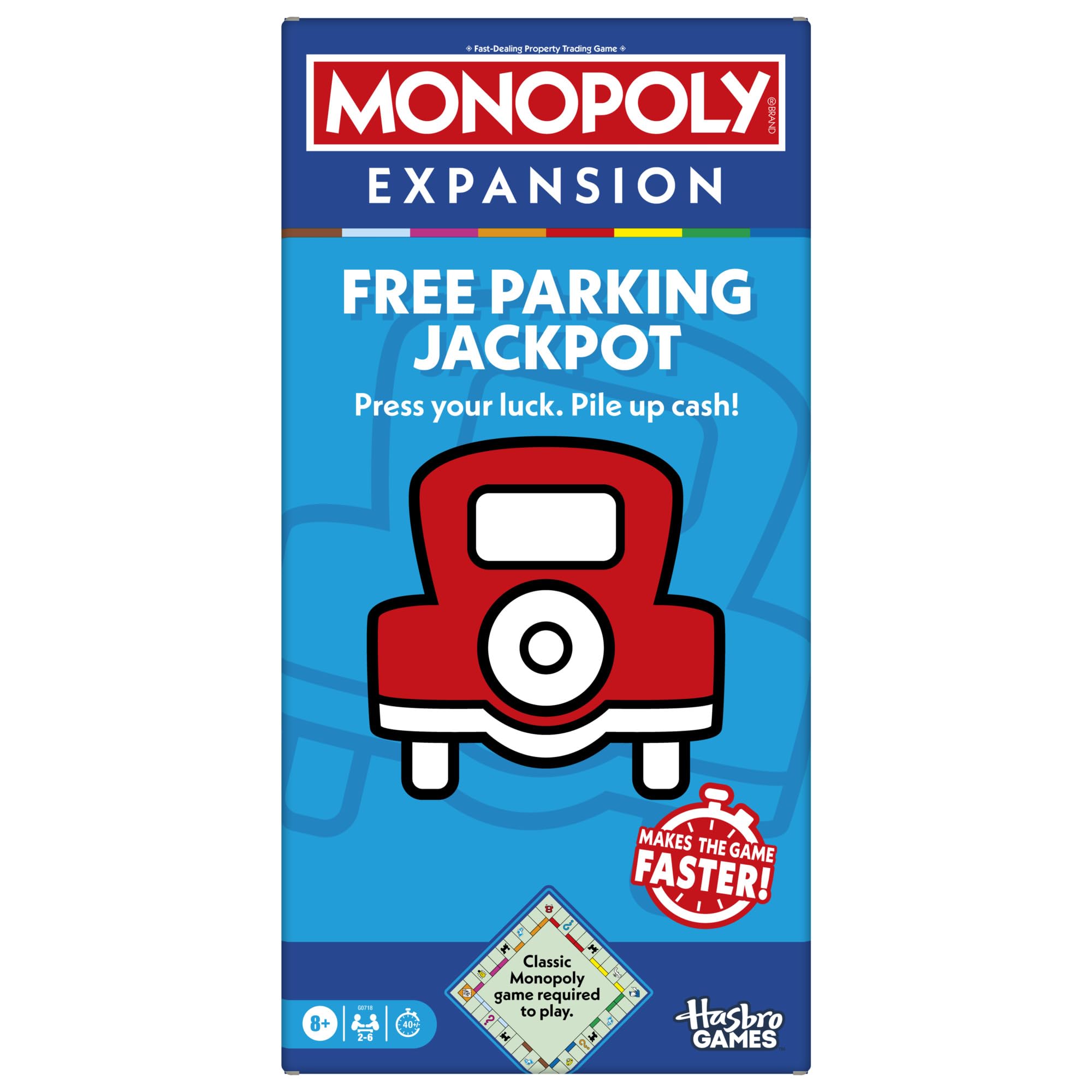 Monopoly Free Parking Jackpot Expansion - Play in Half the Time | Ages 8+ | 2-6 Players
