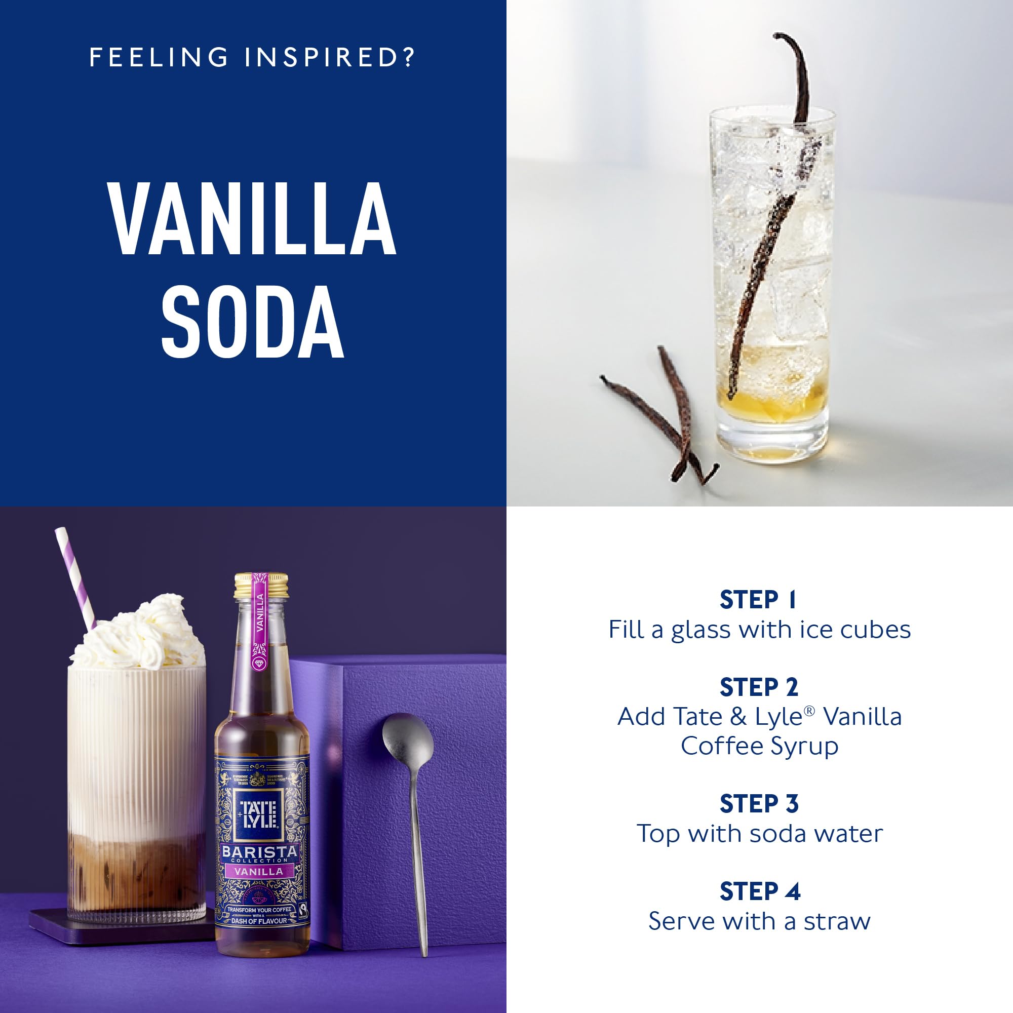 Tate & Lyle Vanilla Coffee Syrup - Fairtrade Pure Cane Sugar | 750ml Bottle 7