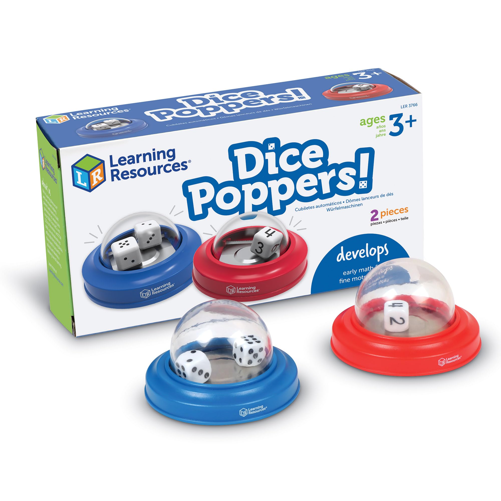 Learning Resources Dice Poppers Set (2 Pack) - Fun Dice Rolling for Early Math Skills 1