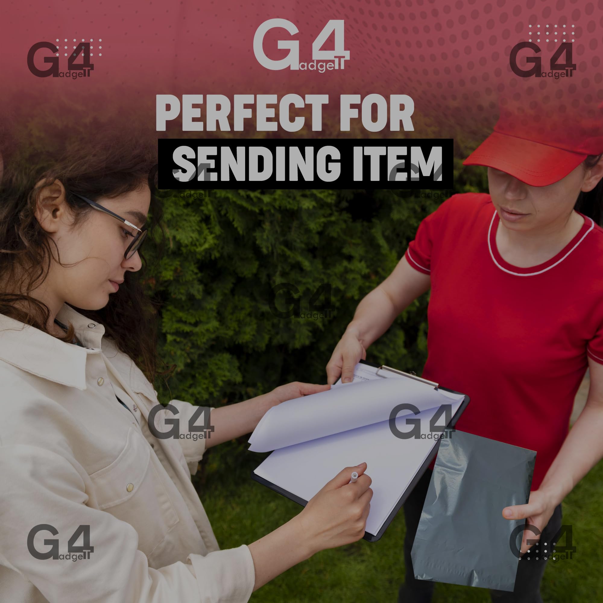 G4GADGET 100x 10 x 14 Inch Large Mailing Bags – Tear-Resistant, Waterproof Grey Poly Bags 3